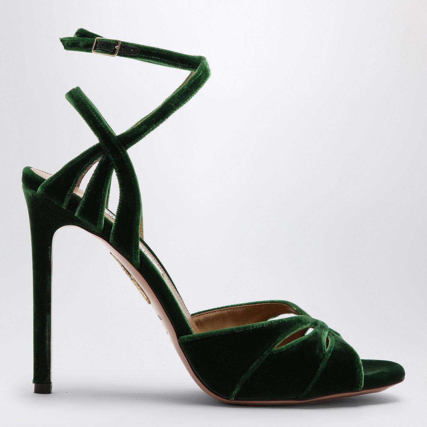 Aquazzura High Dark Velvet Sandal in Black Lyst