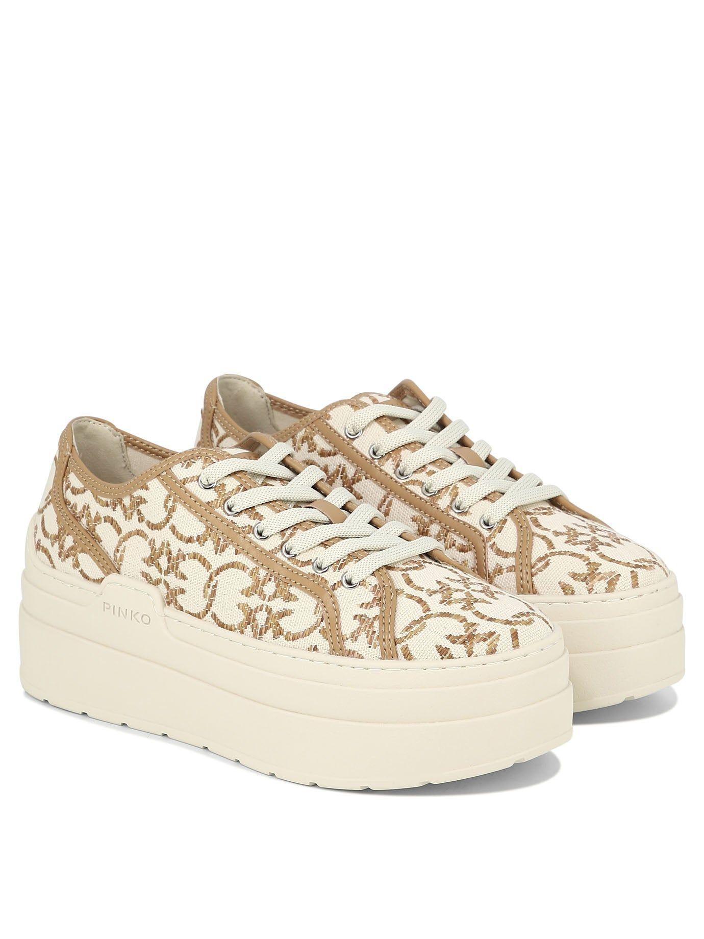 Pinko And Platform Sneakers With Love Birds Monogram in