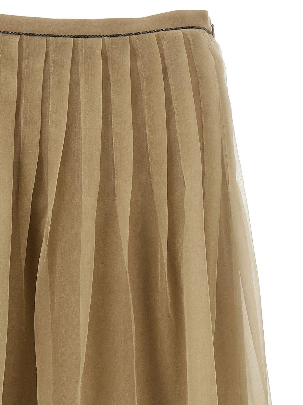 スカート BRUNELLO CUCINELLI SILK LONG SKIRT Brunello Cucinelli Silk Long Skirt in Natural | Lyst