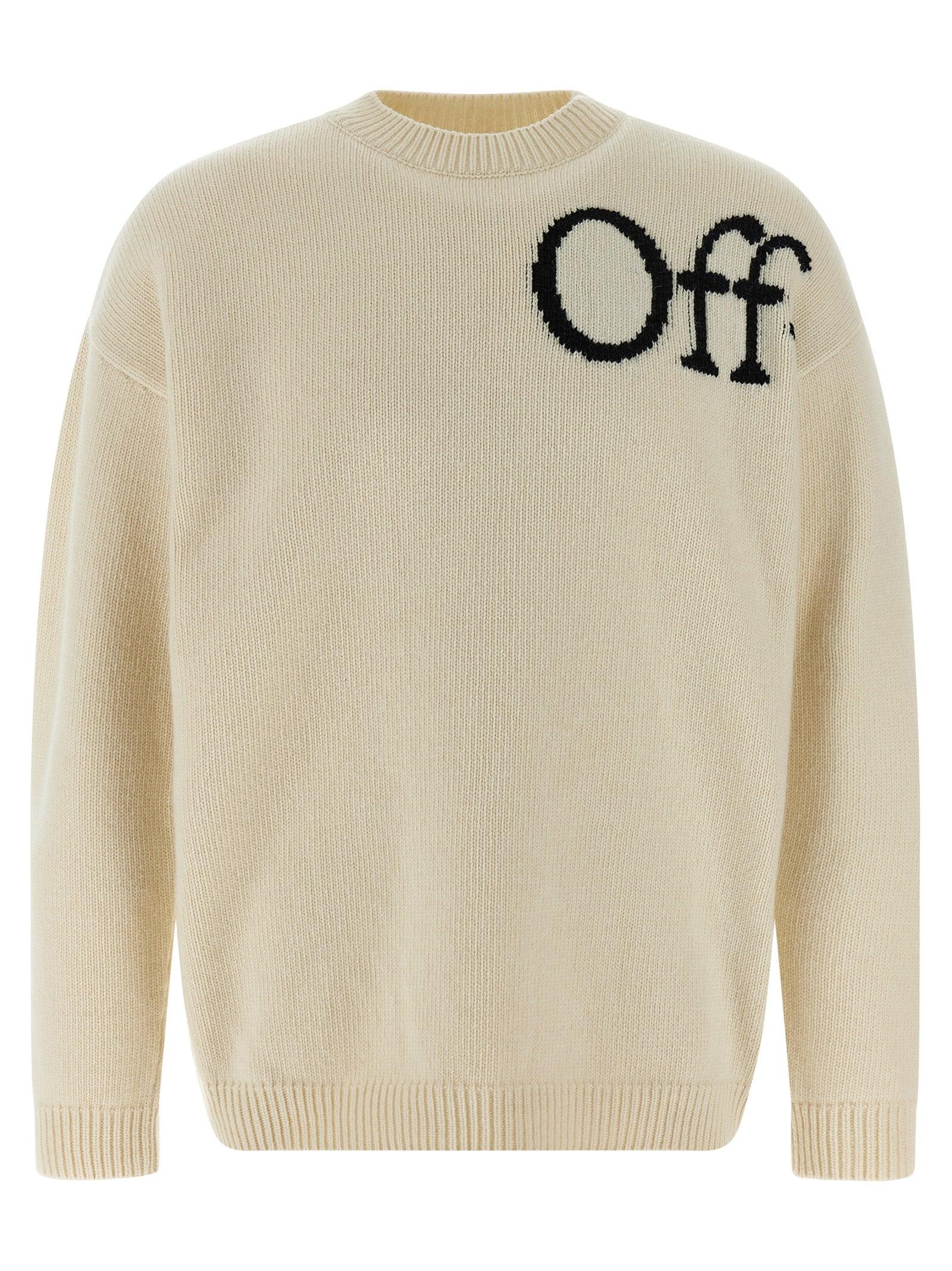 Pull à Capuche OFF-WHITE C/o Virgil Abloh - Jaune & Blanc Cassé - Logo Graphique - Taille M - État Parfait