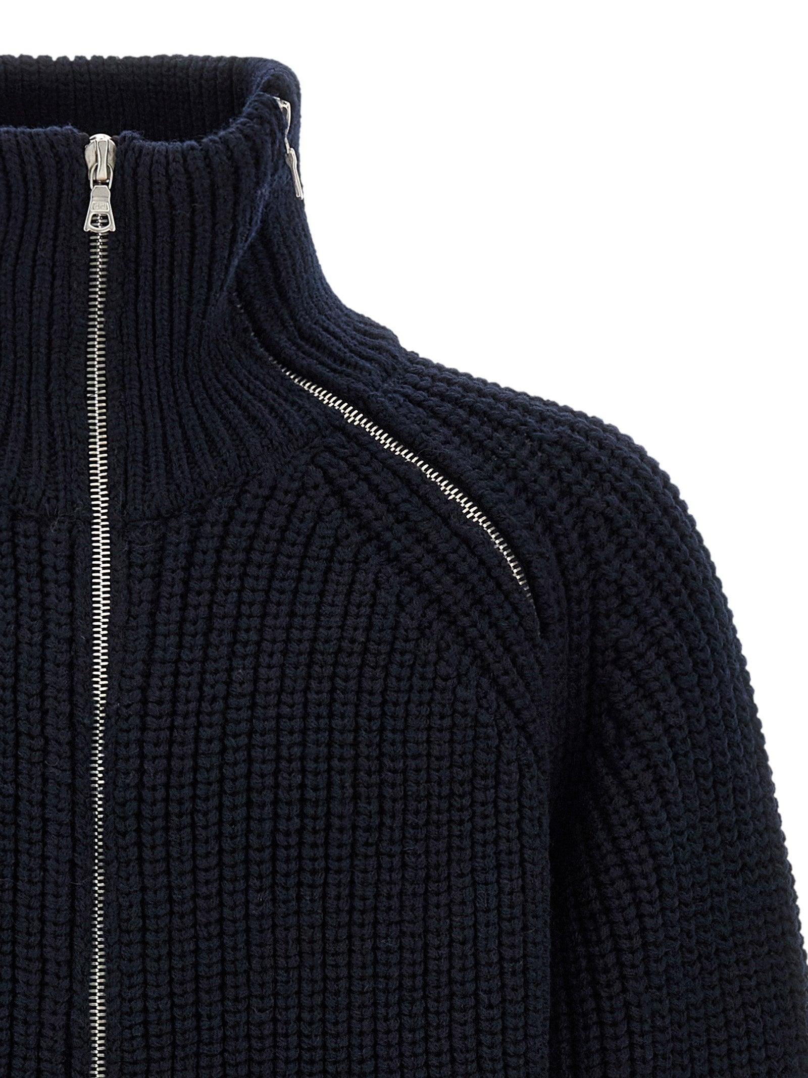 Dries Van Noten Monty Full-Zip Turtleneck Sweater in Blue for Men