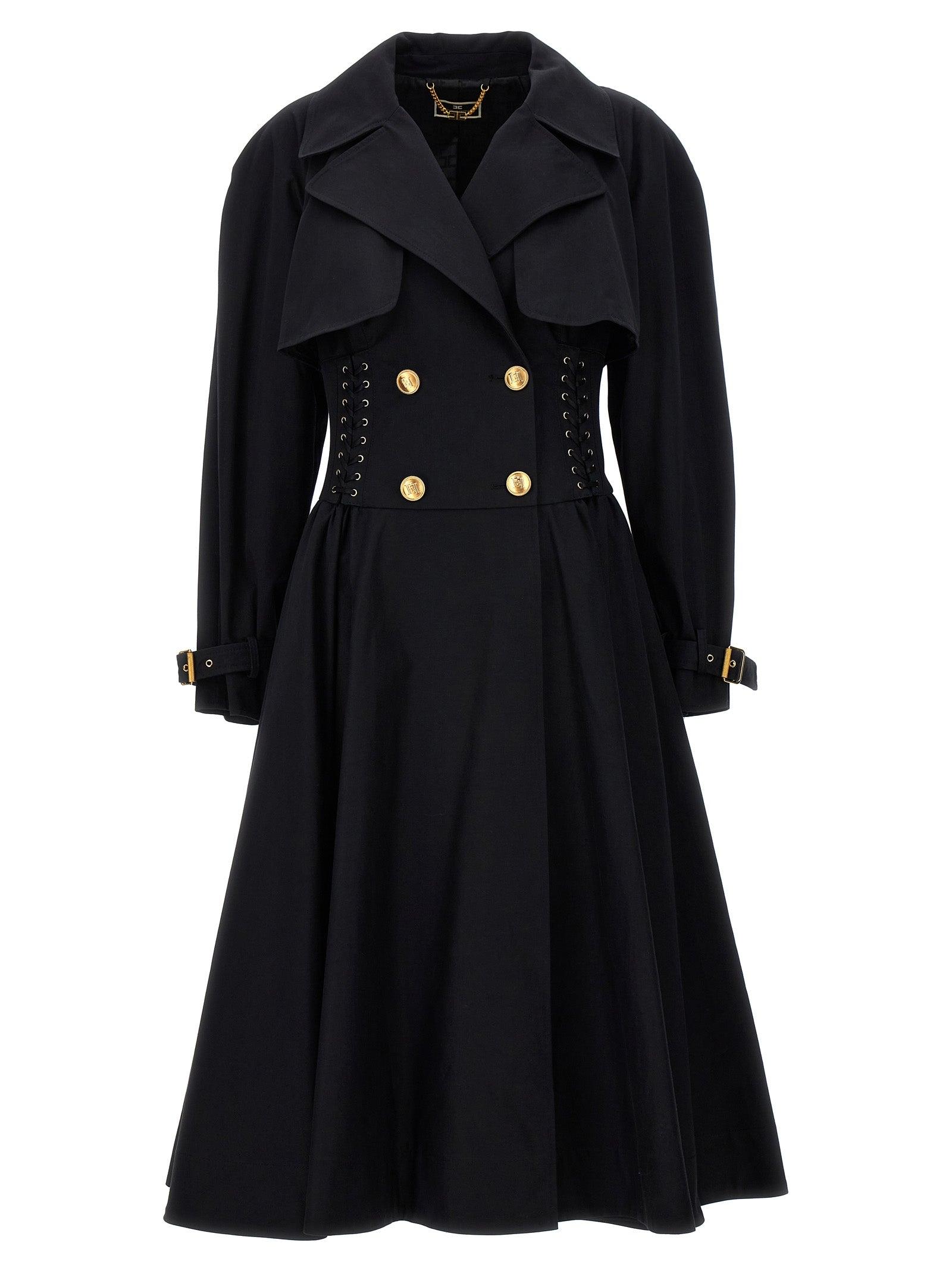Elisabetta Franchi Redingote Line Trench Coat Coats, Trench