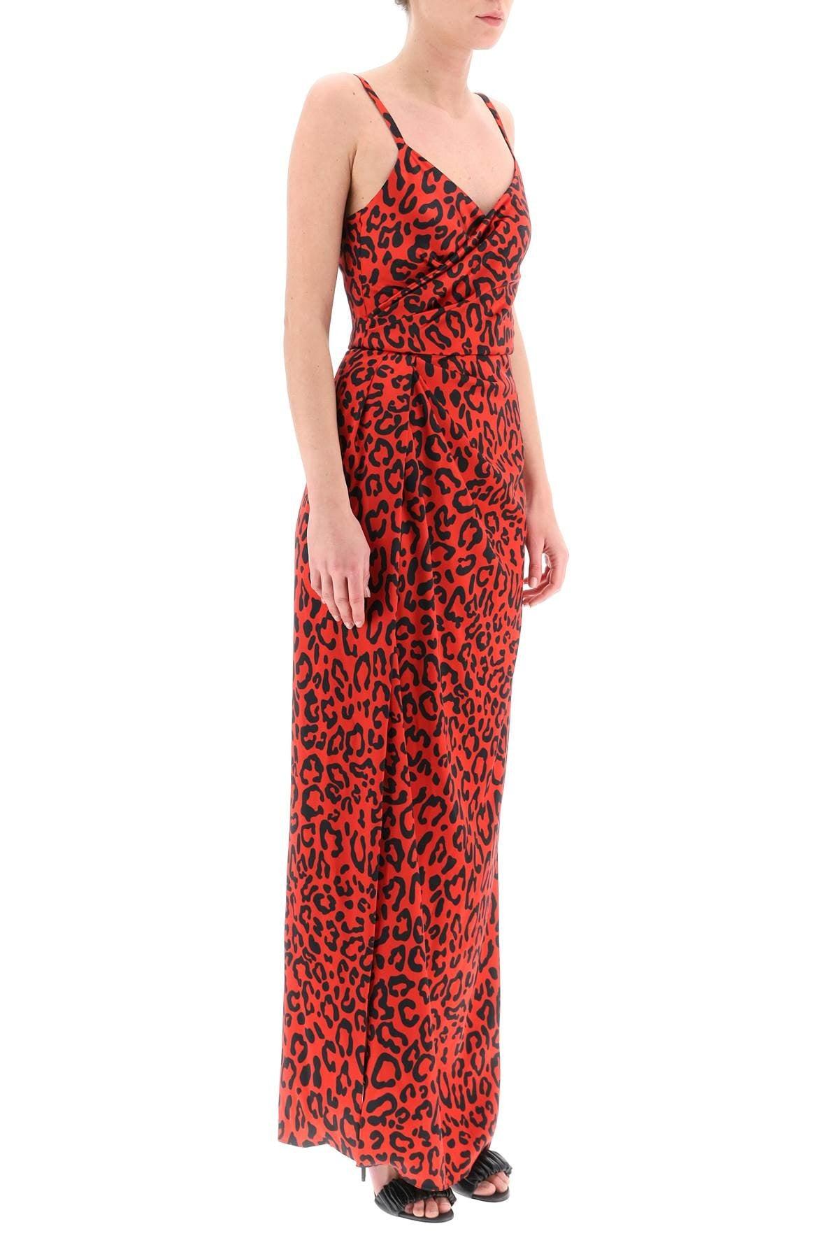 Dolce & Gabbana Silk Leopard Print Slip Dress in Red | Lyst