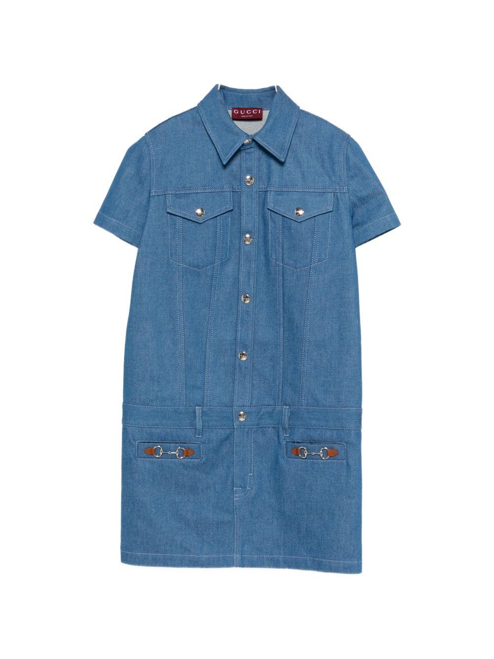 Gucci Denim Mini Dress in Blue