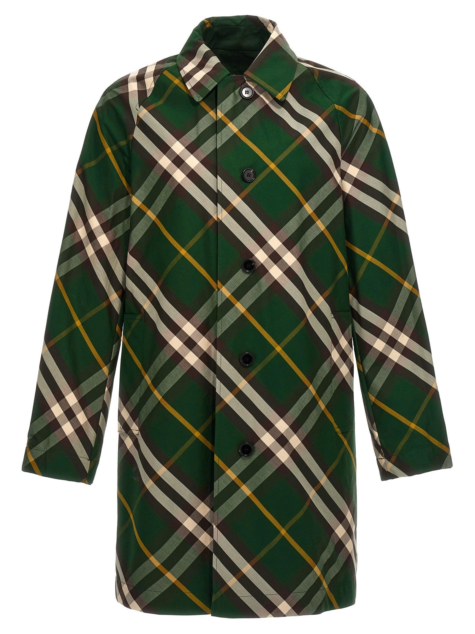 Burberry coat green best sale