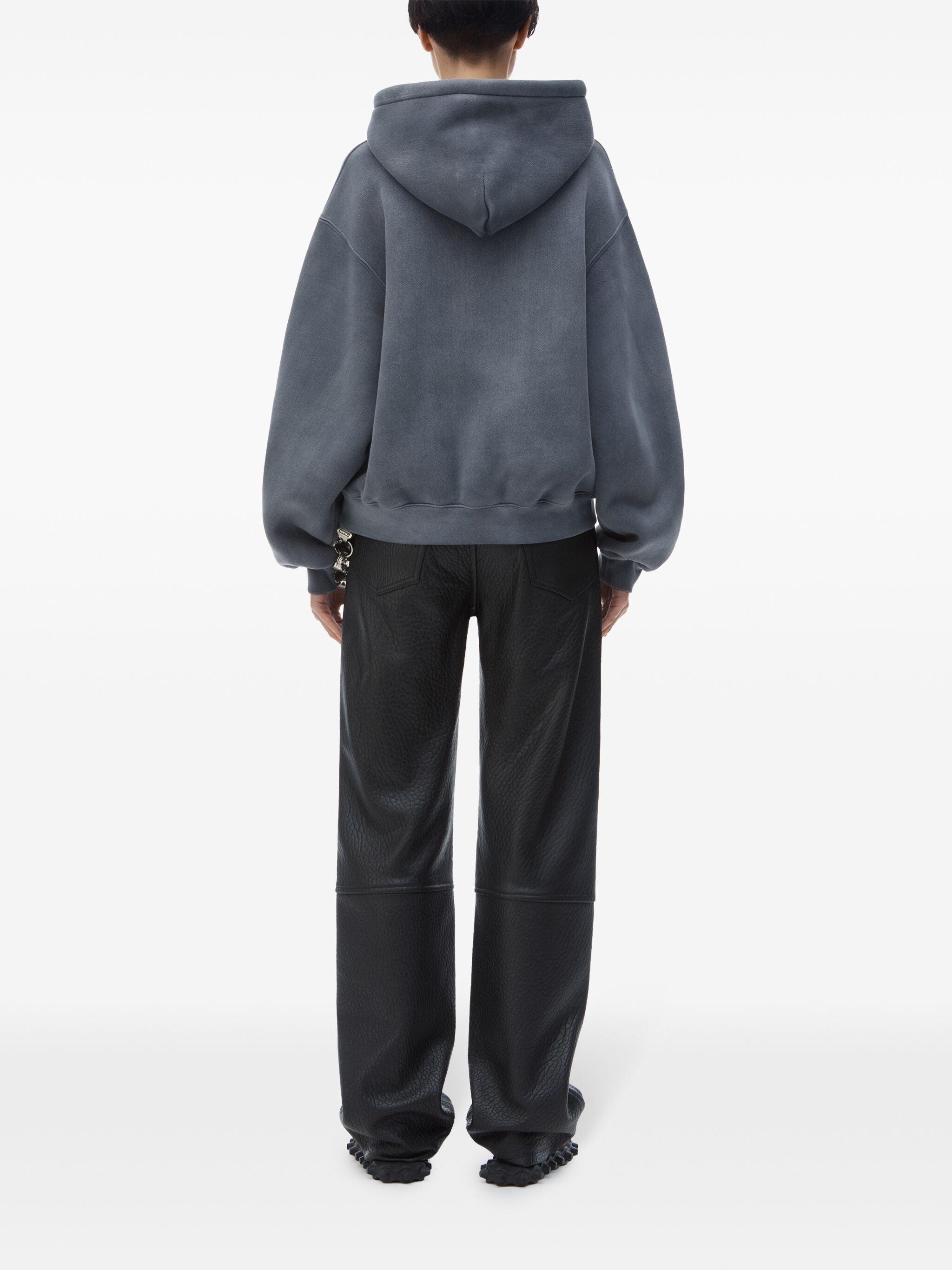 Alexander Wang Puff Logo Hoodie In Structured Terry in Blue | Lyst