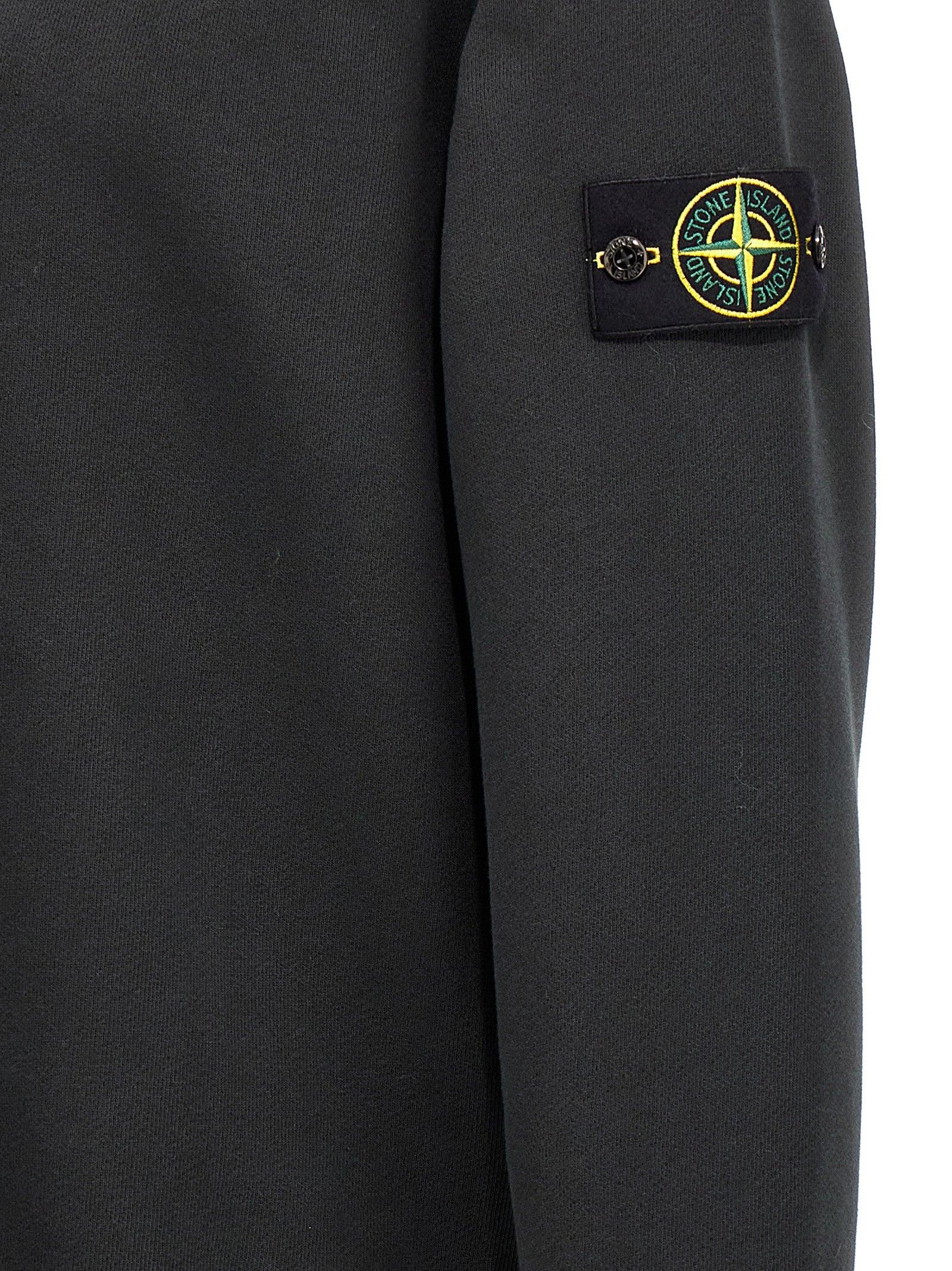 Stone Island Logo Badge Sweatshirt in Grey for Men Lyst UK