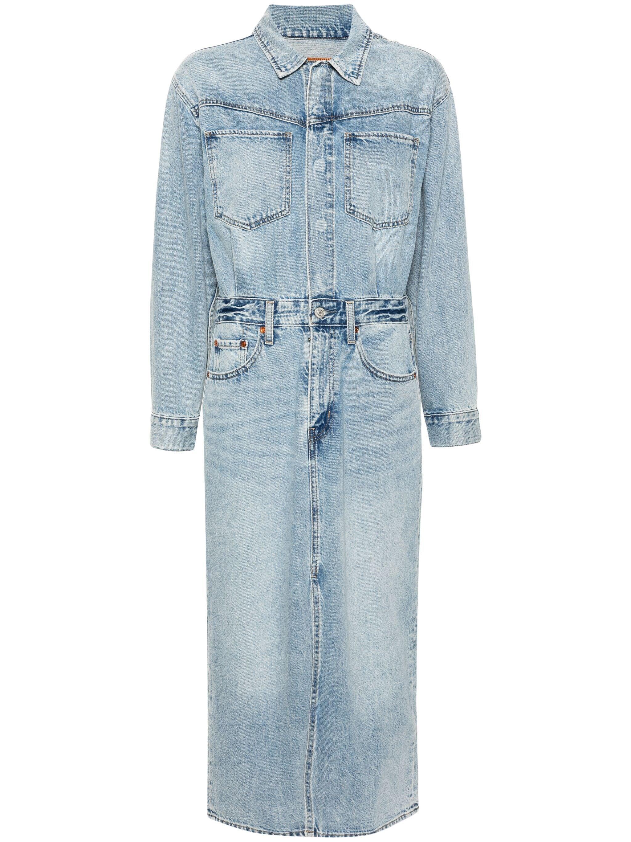 levi's western denim midi dress Levi's WESTERN MIDI DRESS - Denim dress - light-blue denim