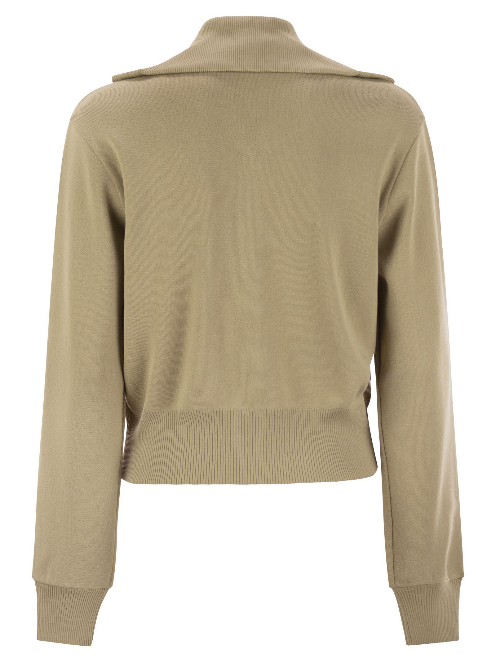 Autry Knitted Tennis Style Zip Sweatshirt in Green for Men