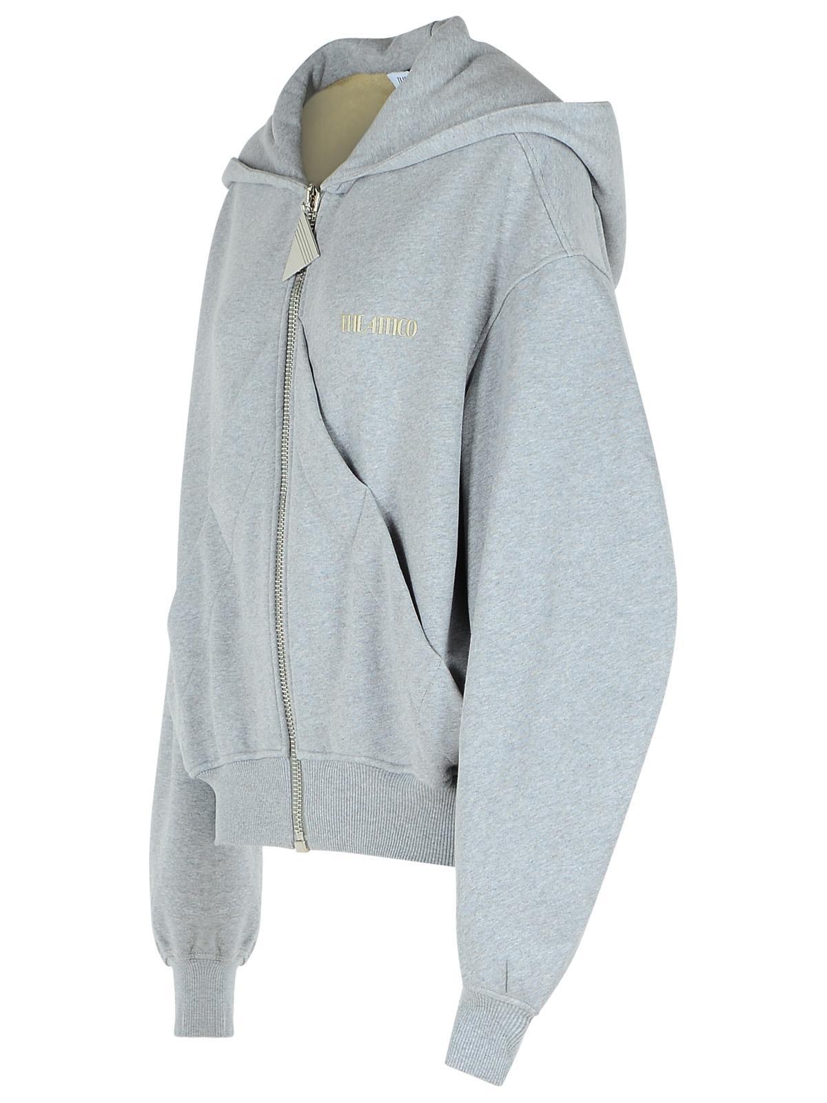 ブルゾン THE ATTICO The Attico Jackets Grey The Attico Gray Hooded Bomber Jacket The Attico