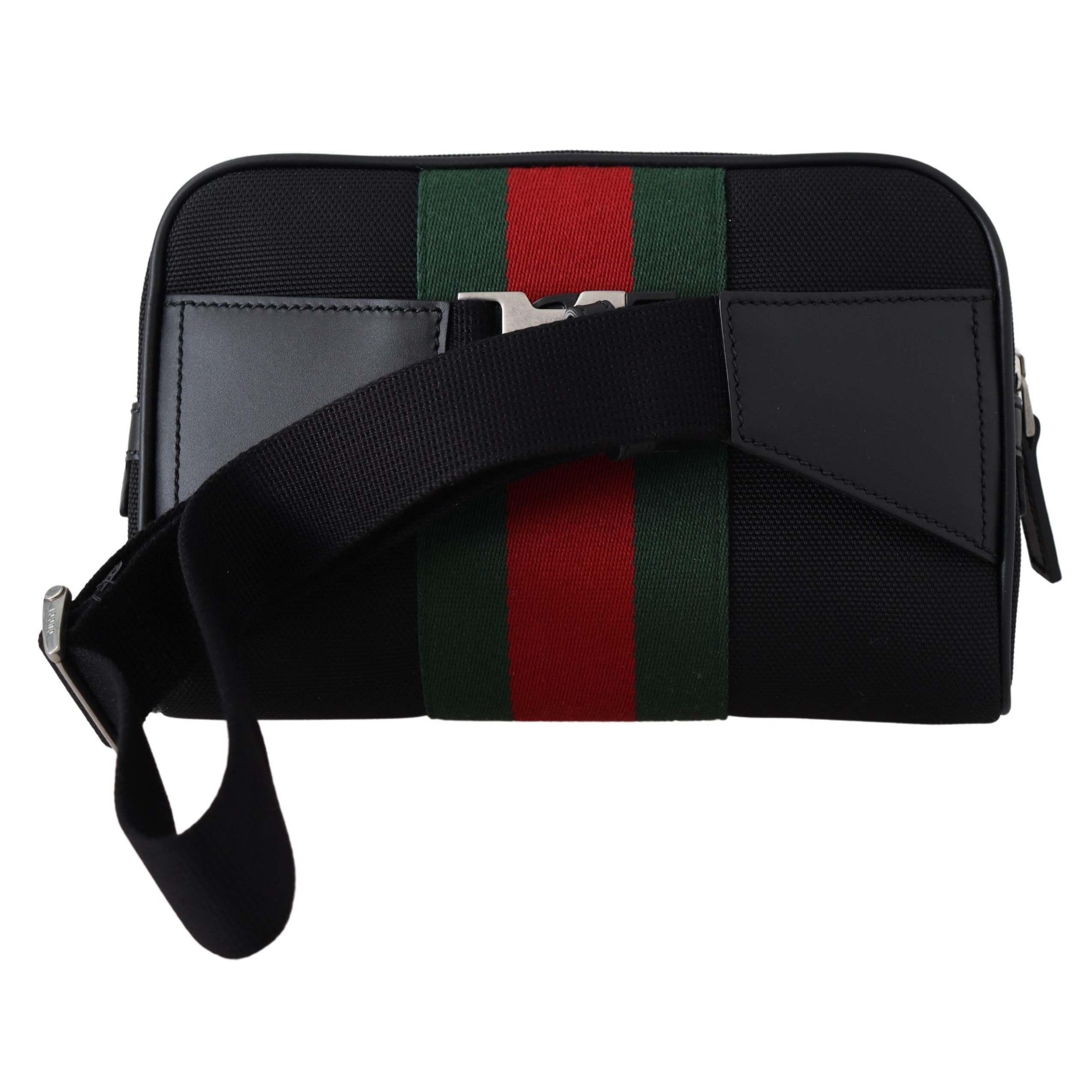 Gucci Nylon Web Red Green Waist Belt Bag One Size in Black for Men | Lyst