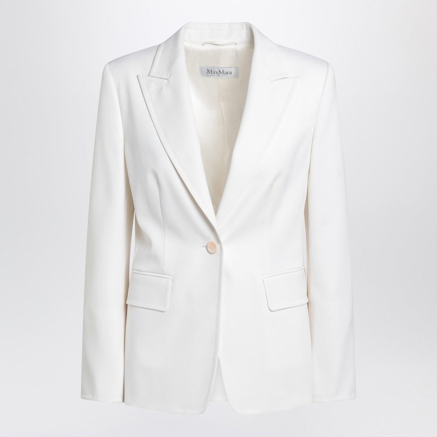 Max Mara Single-Breasted Wool Jacket in White | Lyst