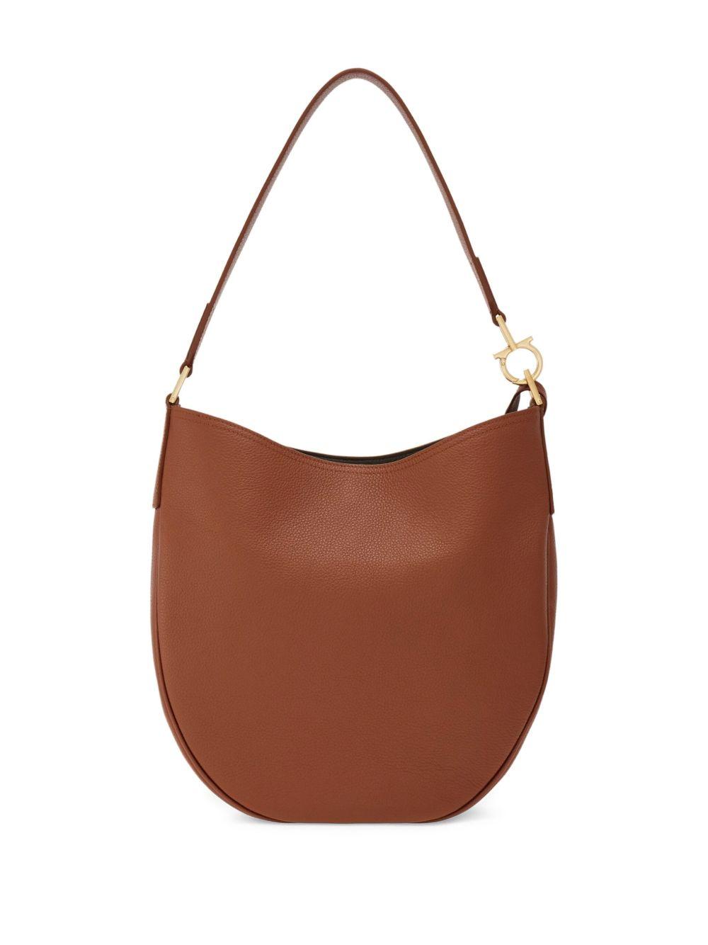【送料&関税込】Ferragamo Dark Brown Leather Hobo Xs Crossbo Ferragamo Dark Brown Leather Hobo Xs Crossbody Bag | italist