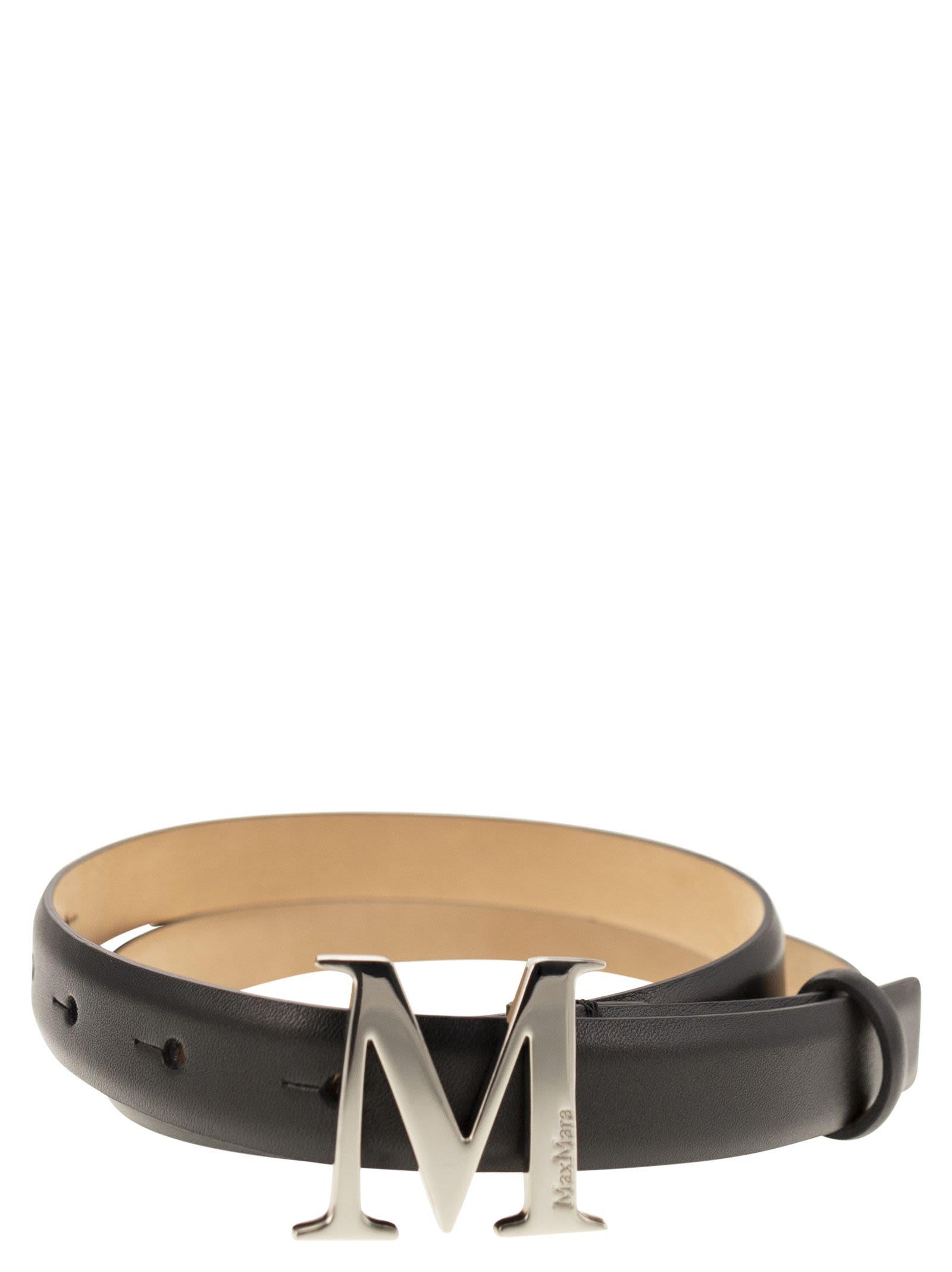 ベルト Max Mara MCLASSIC20S - Monogram leather belt Max Mara Mclassic20 Monogram Leather Belt in Black | Lyst UK
