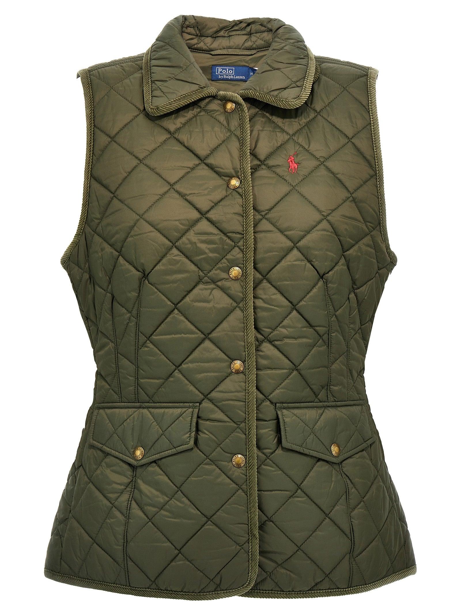Polo Ralph Lauren Logo Embroidery Quilted Vest in Green Lyst