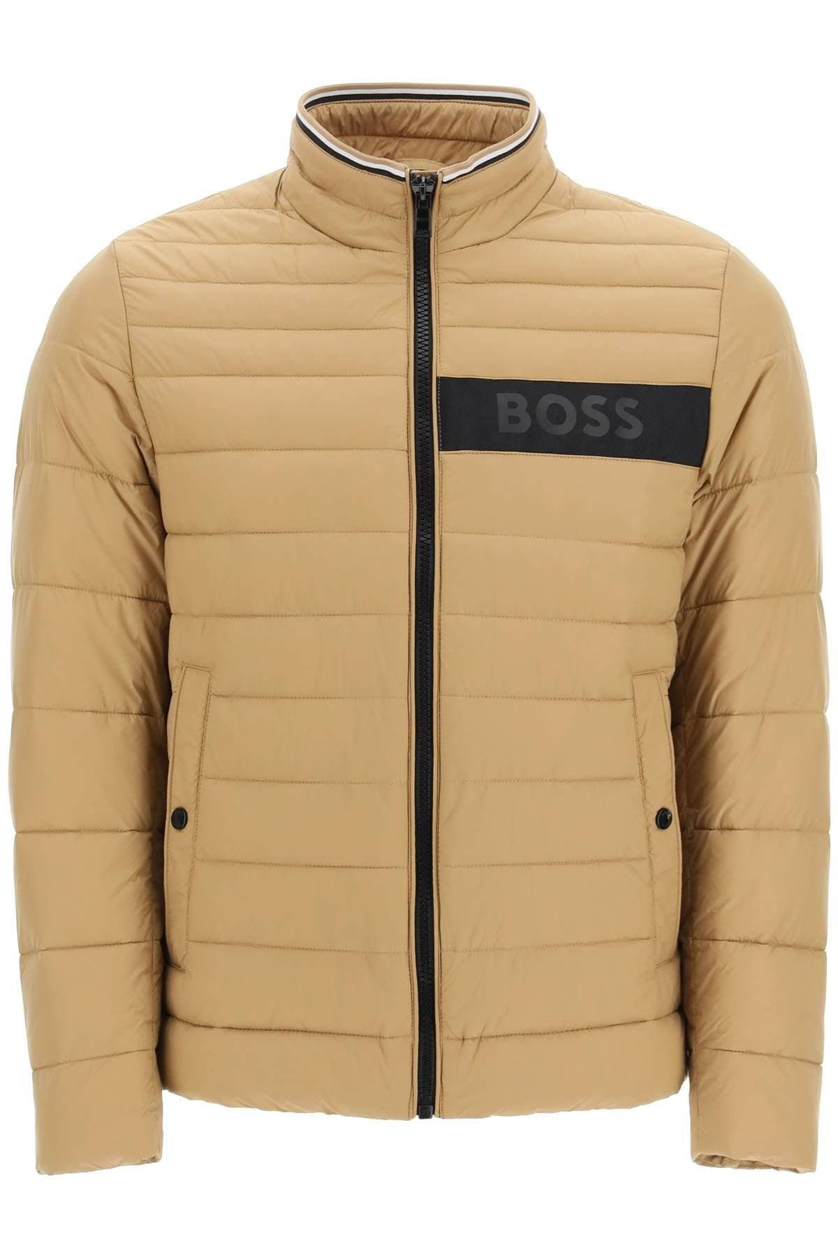 BOSS by HUGO BOSS Quilted Jacket With Branded Insert in Natural for Men |  Lyst