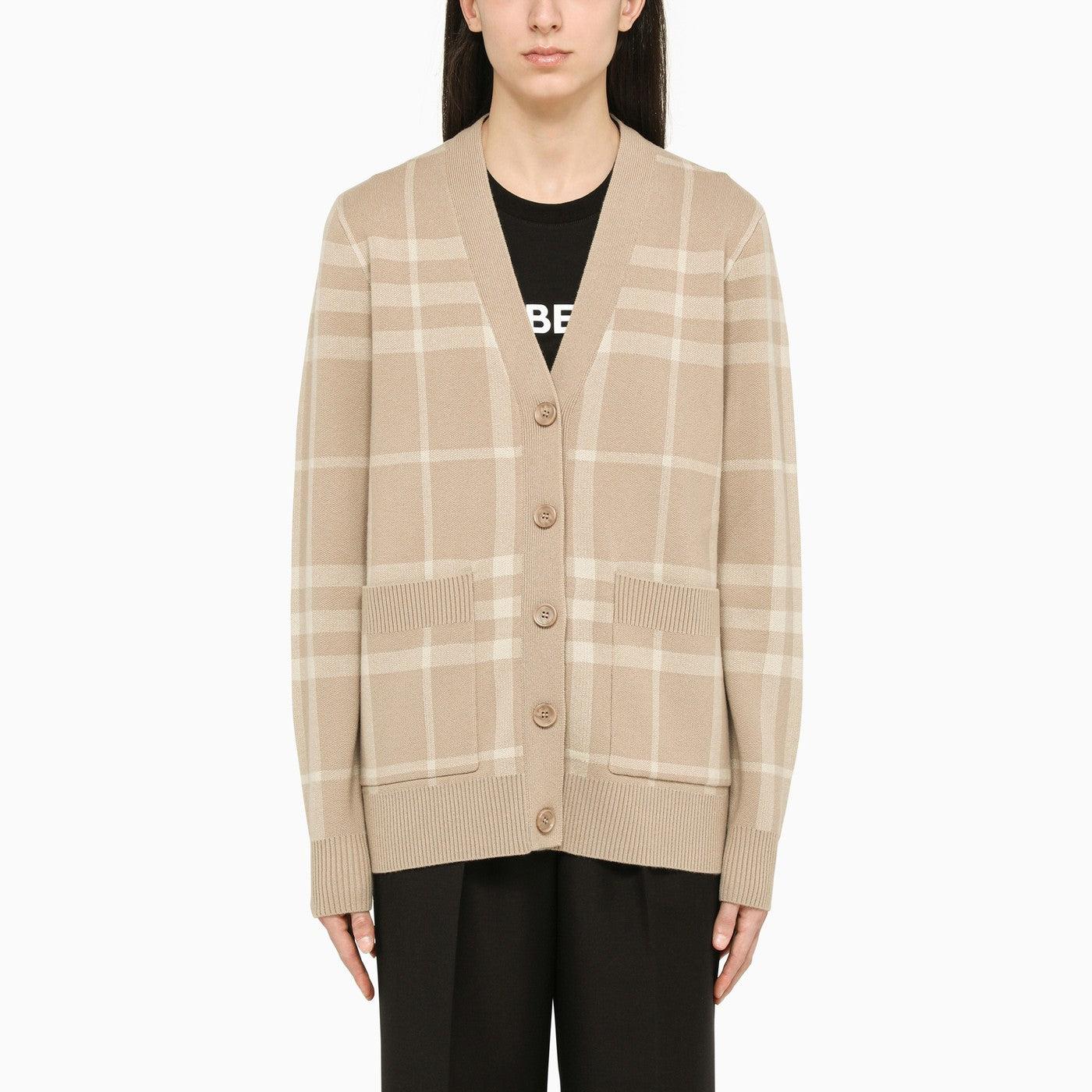 Burberry Beige/ivory Cardigan in Natural | Lyst