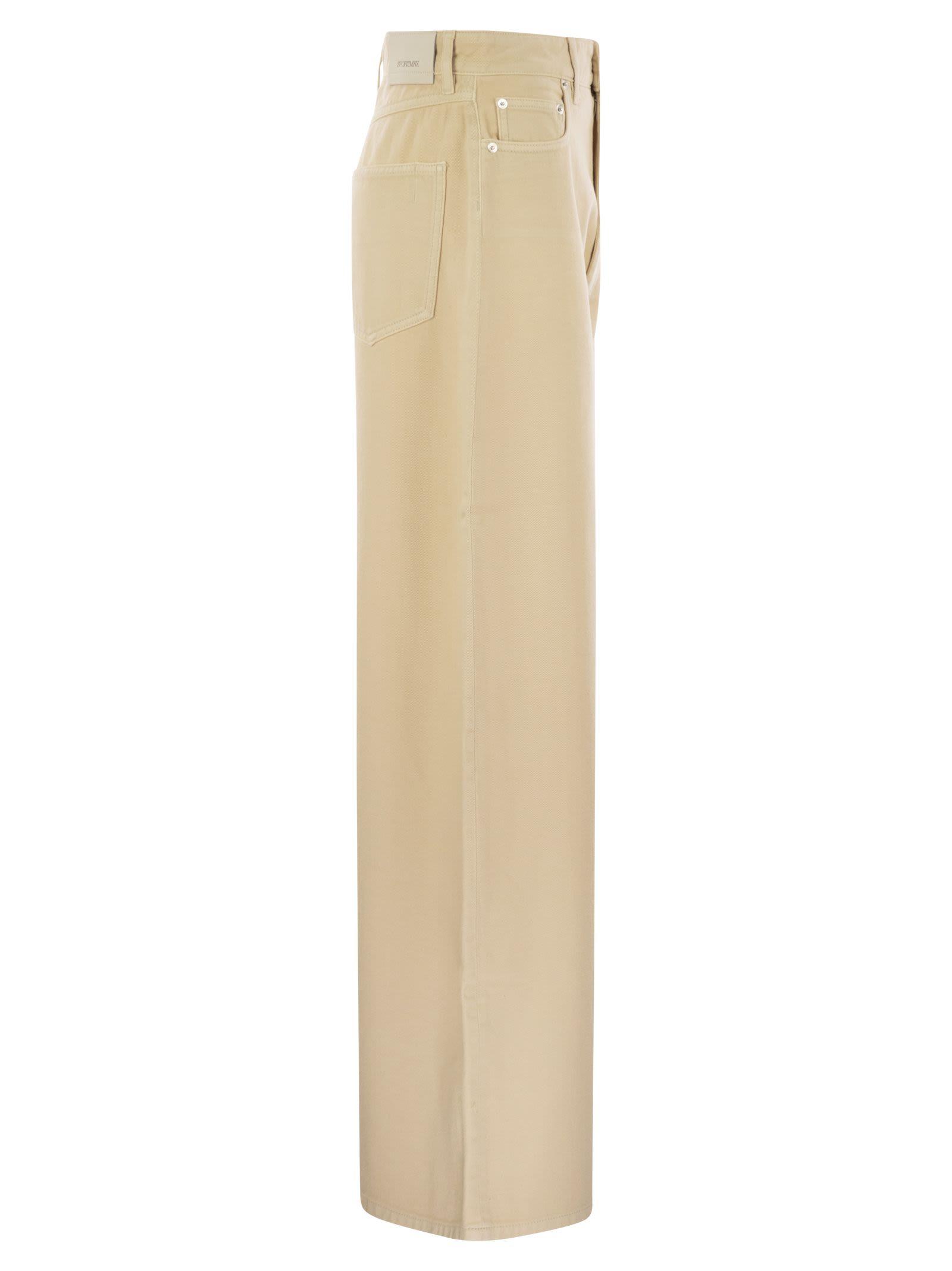 Sportmax Siamese Low Waisted Oversize Trousers in Natural