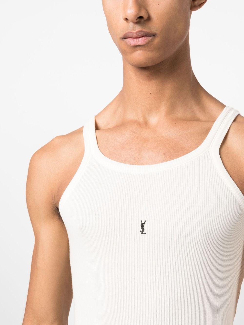 Tシャツ・カットソー SAINT LAURENT WOOL AND COTTON BLEND TANK TOP Saint Laurent Wool And Cotton Blend Tank Top in White | Lyst