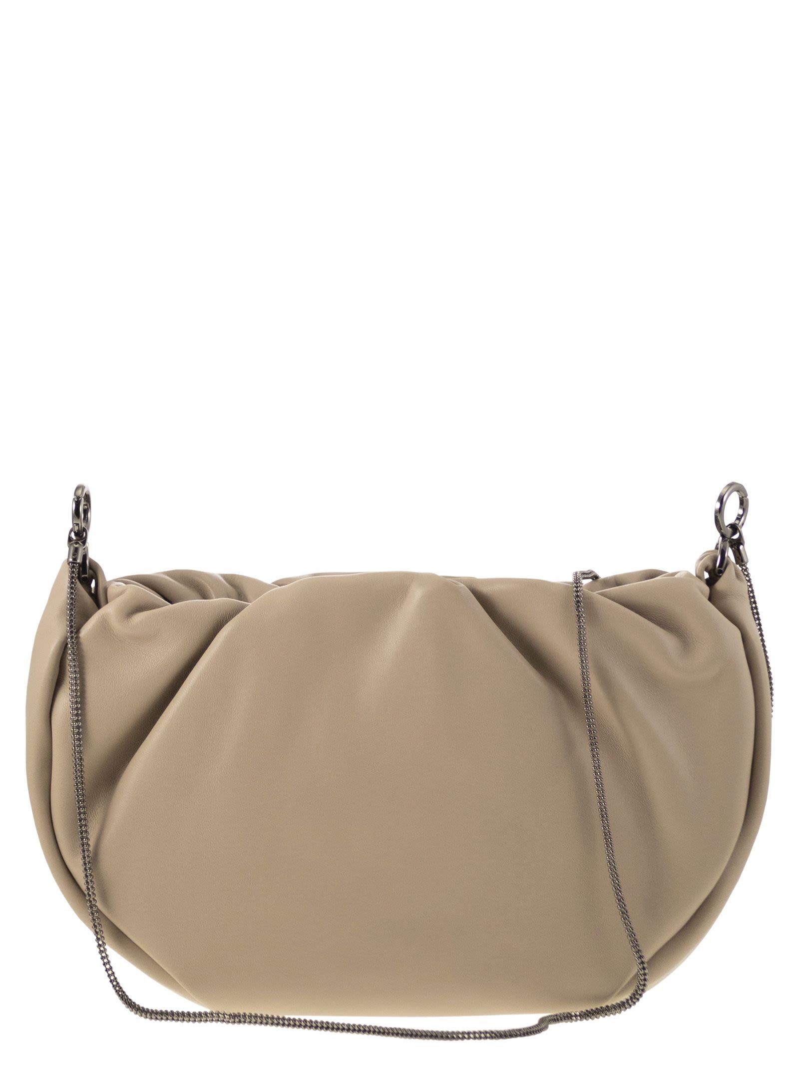 バッグ・カバンその他 BRUNELLO CUCINELLI Soft leather Brioche hobo bag with Precio Brunello Cucinelli Brioche Hobo Soft Bag With Precious Chain