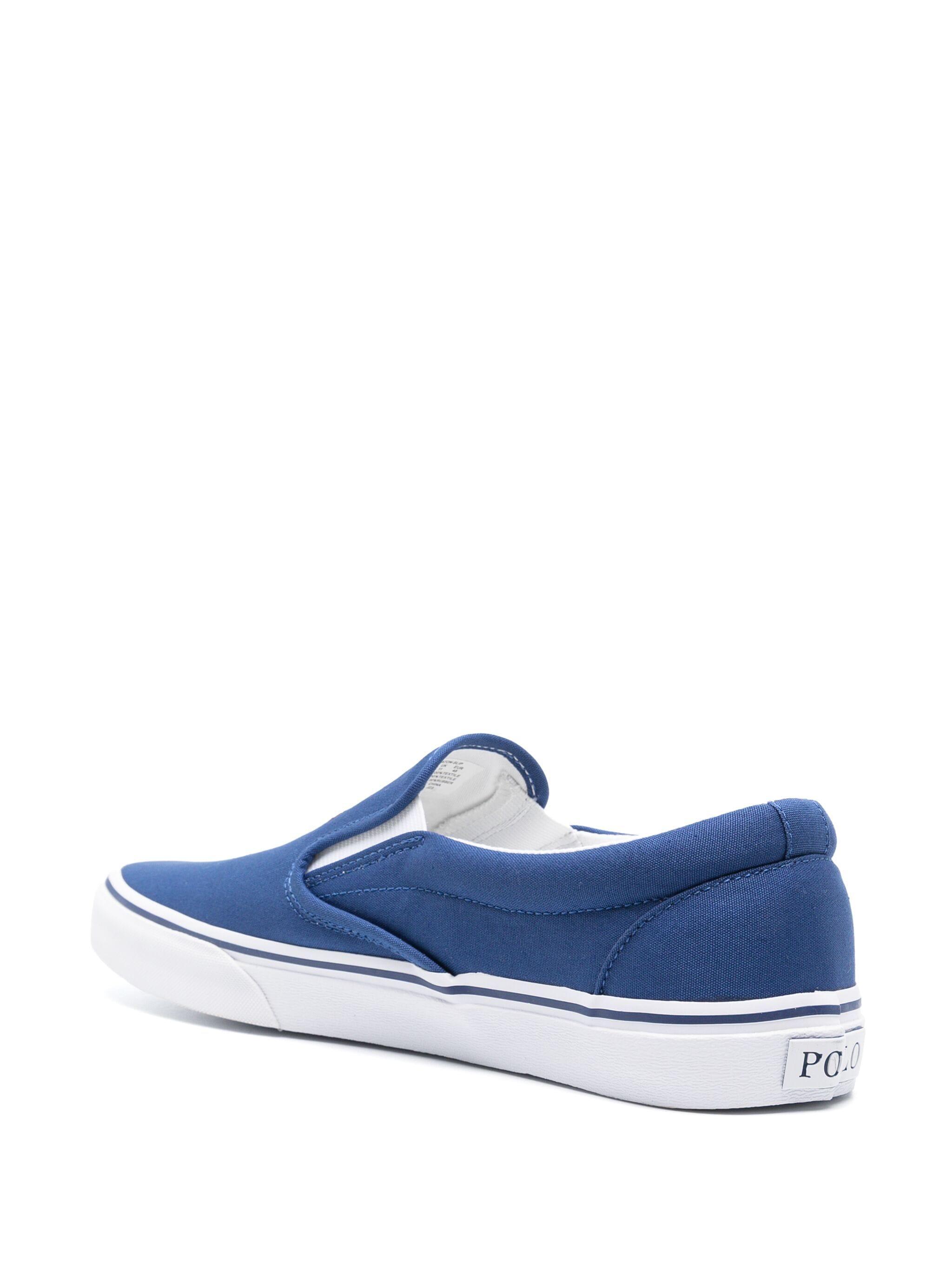 Polo by Ralph Lauren Navy Canvas Slip-On Sneakers with White Sole Slip-ons POLO RALPH LAUREN | color Navy blue | Gomez.pl/en main image 3