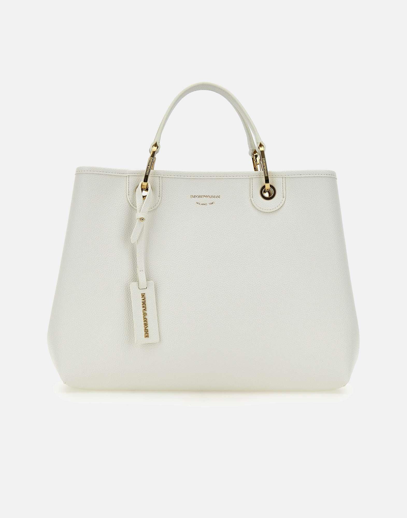 トートバッグ EMPORIO ARMANI Woman Tote bags White EW000360AF14787 U0005 Emporio Armani logo-strap Tote Bag | White | FARFETCH