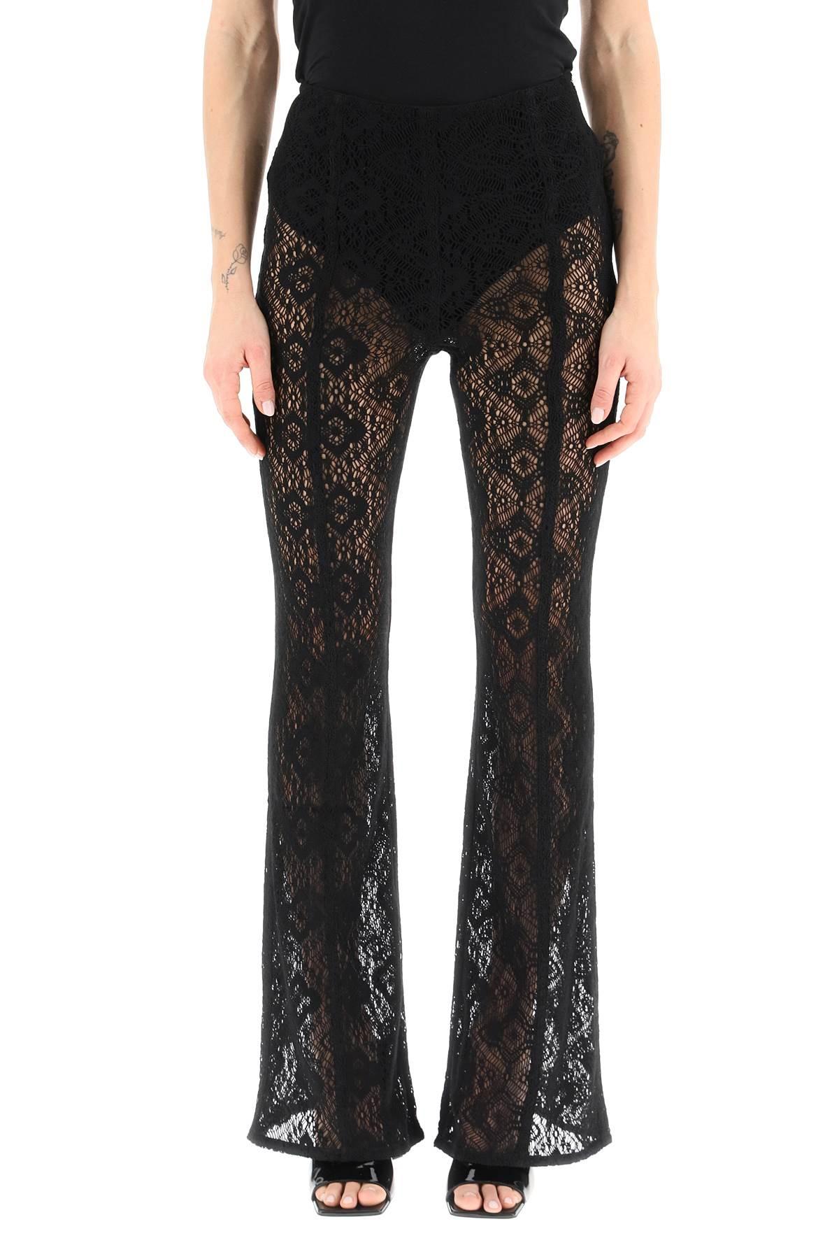 Ganni Flared Lace Pants in Black | Lyst