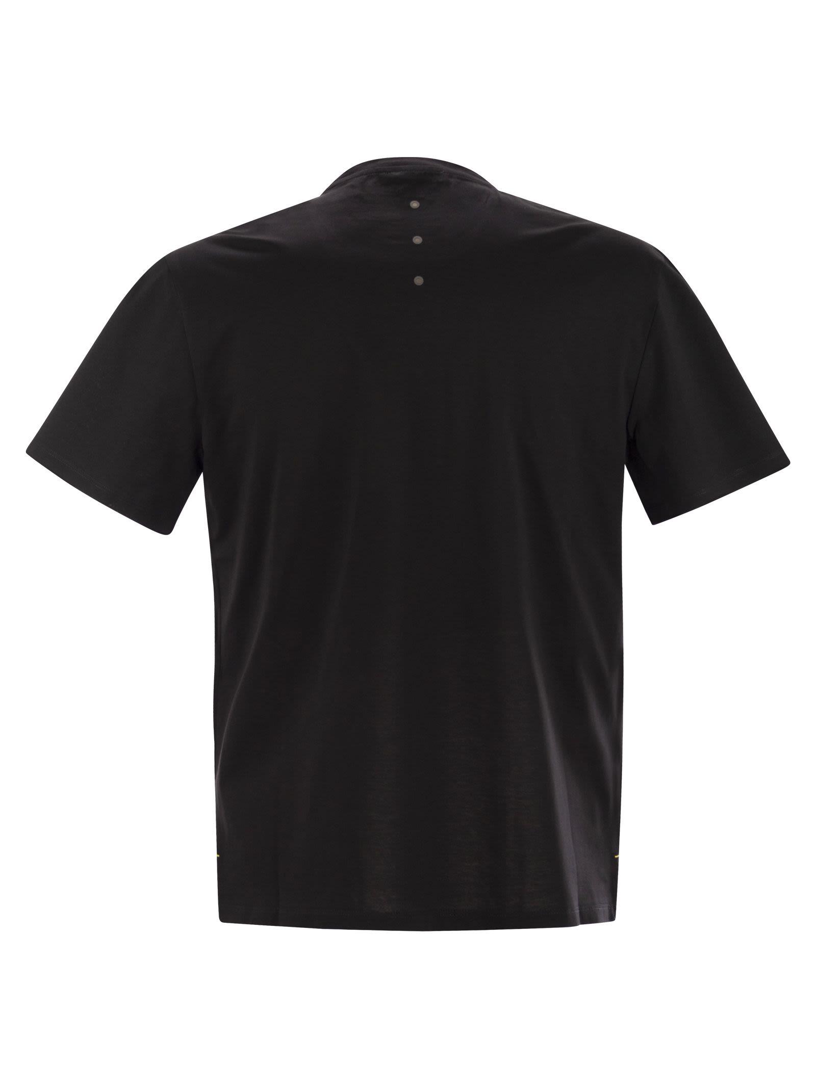 Tシャツ・カットソー PREMIATA SS25 Cotton jersey T-shirt (PA1019 BLACK) T-Shirt with Side Slits and Contrasting Details Black