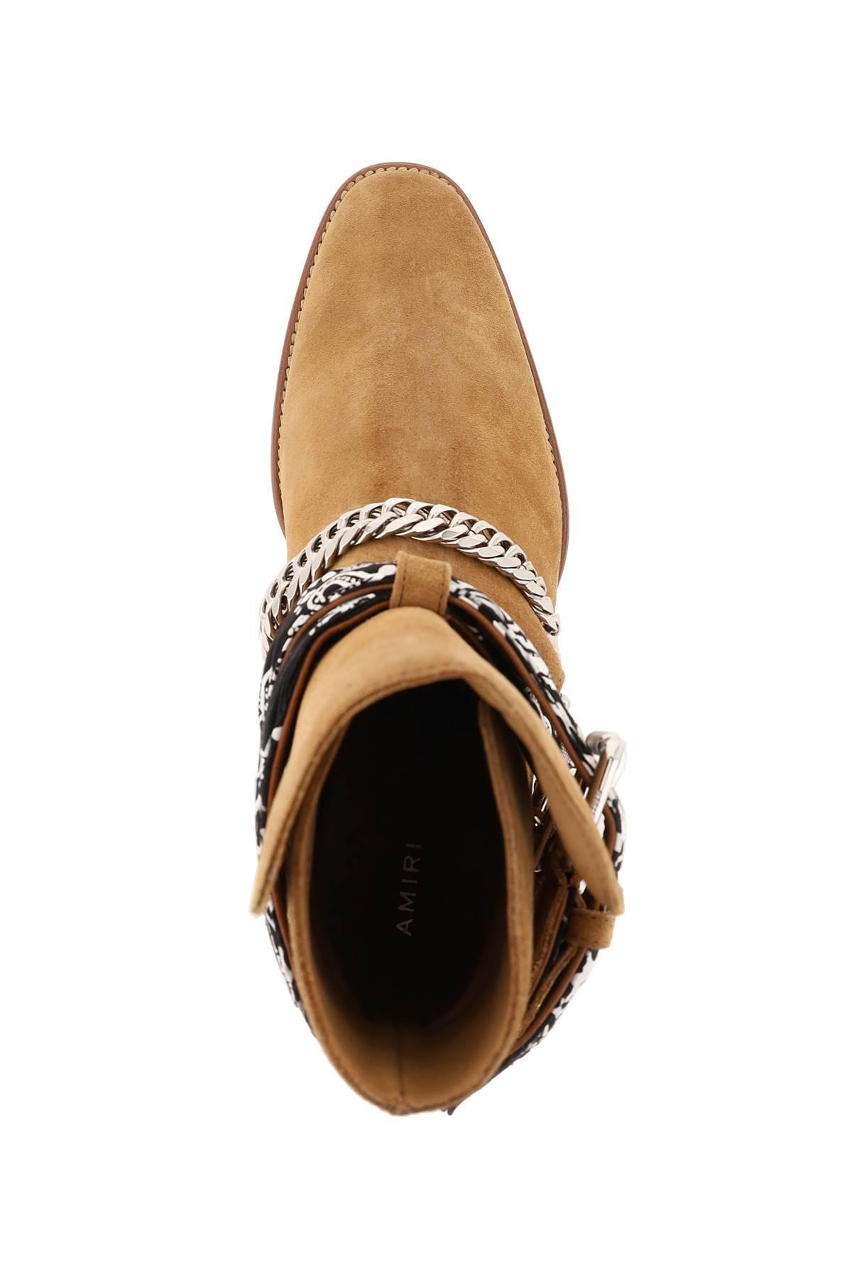 Amiri Bandana Buckle Boots in Brown for Men Lyst