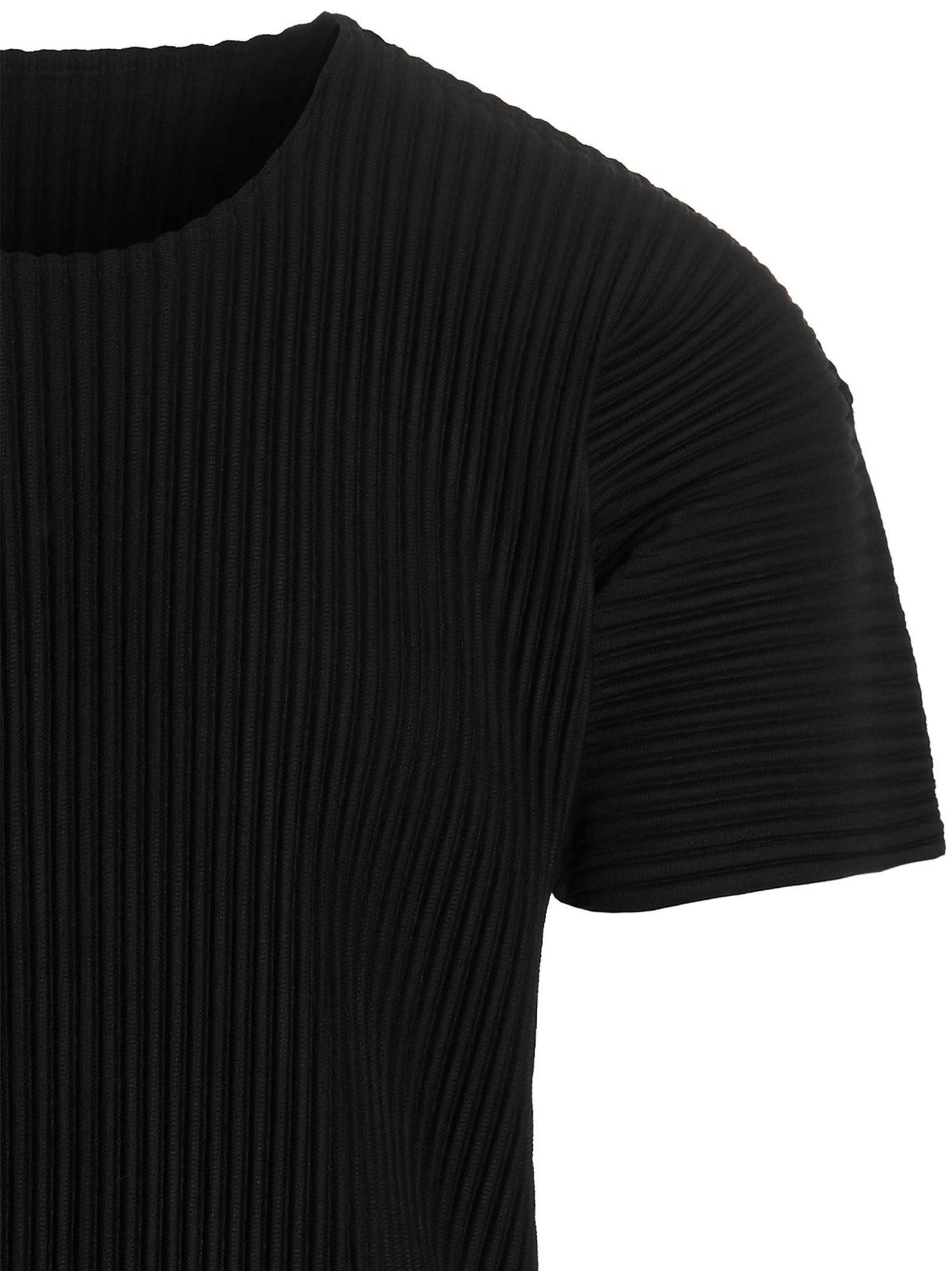 HOMME PLISSE ISSEY MIYAKE｜SHORT-SLEEVED ROUND NECK T-SH Homme Plissé Issey Miyake Pleats oversized t-shirt | BLACK