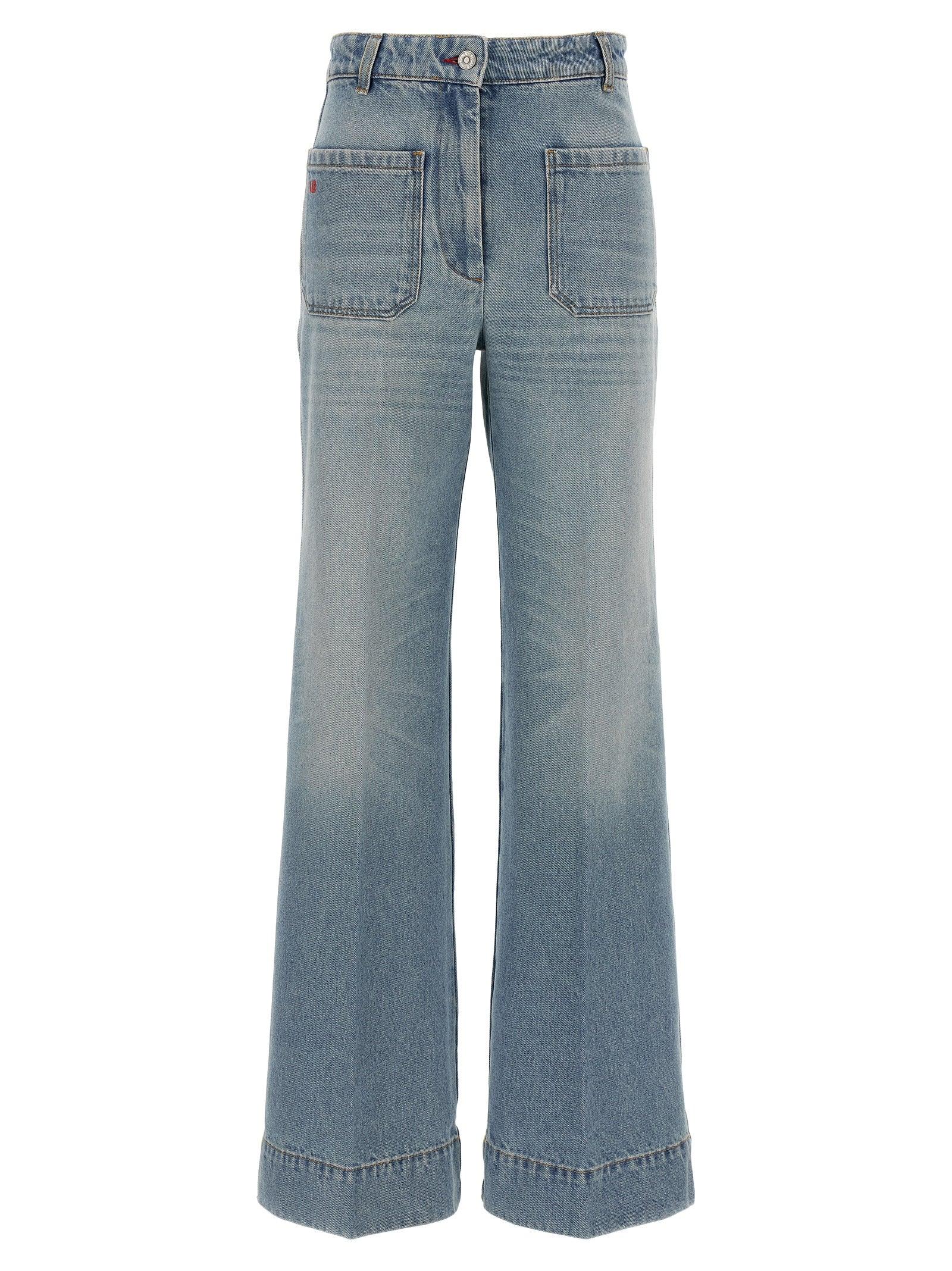 【Victoria Beckham】ストライプ high-riseストレートパンツ Victoria Beckham - Striped high-rise straight pants Victoria