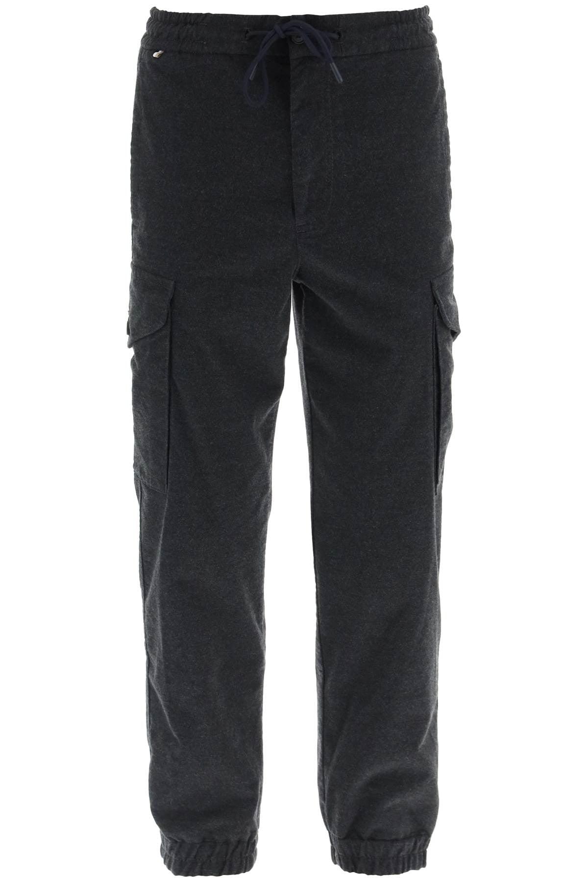 BOSS by HUGO BOSS Flannel Cargo Pants in Black for Men | Lyst