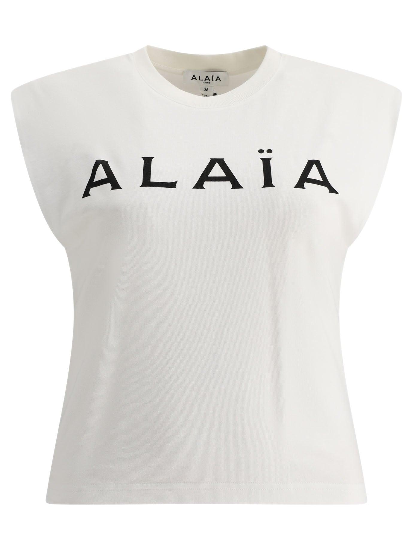 ALAÏA Mini ALAÏA T-shirt in Blanc & Noir | FWRD