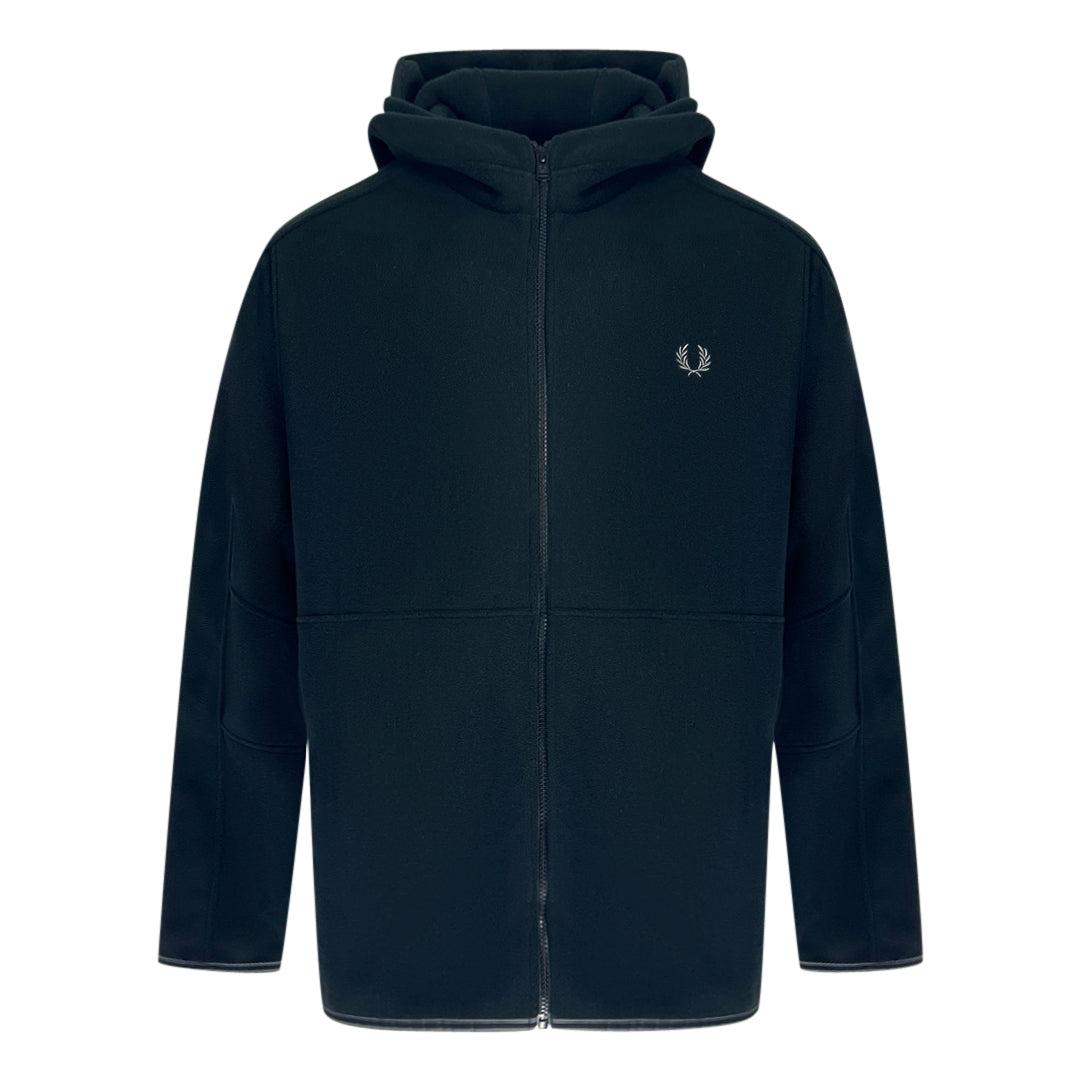 Fred Perry Polar Fleece Black Hooded Jacket in Blue for Men Lyst