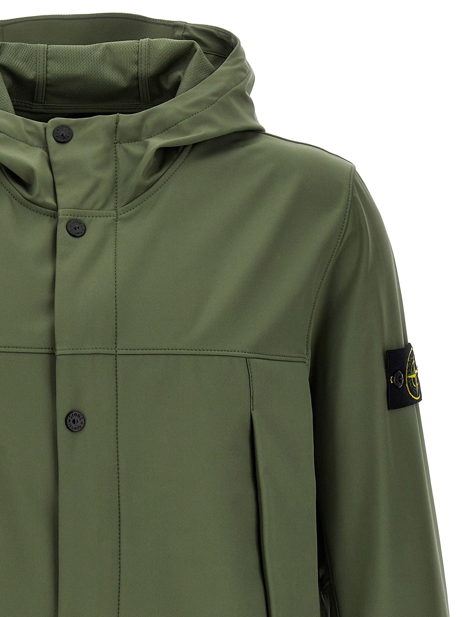 Stone Island Soft Shell-r Jacket in Green for Men | Lyst