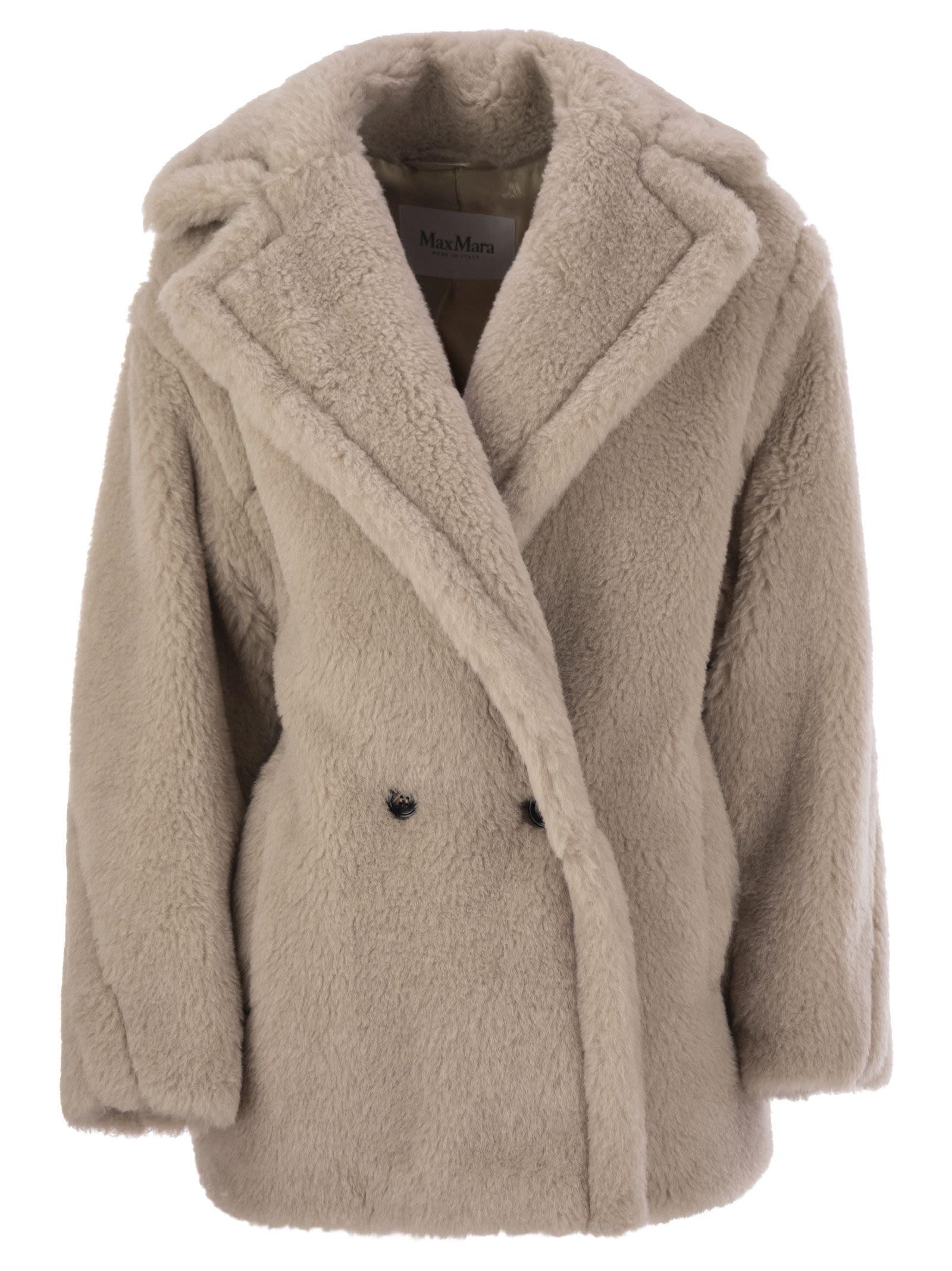 Max Mara Olga Teddy Bear Icon Coat Short in Natural | Lyst