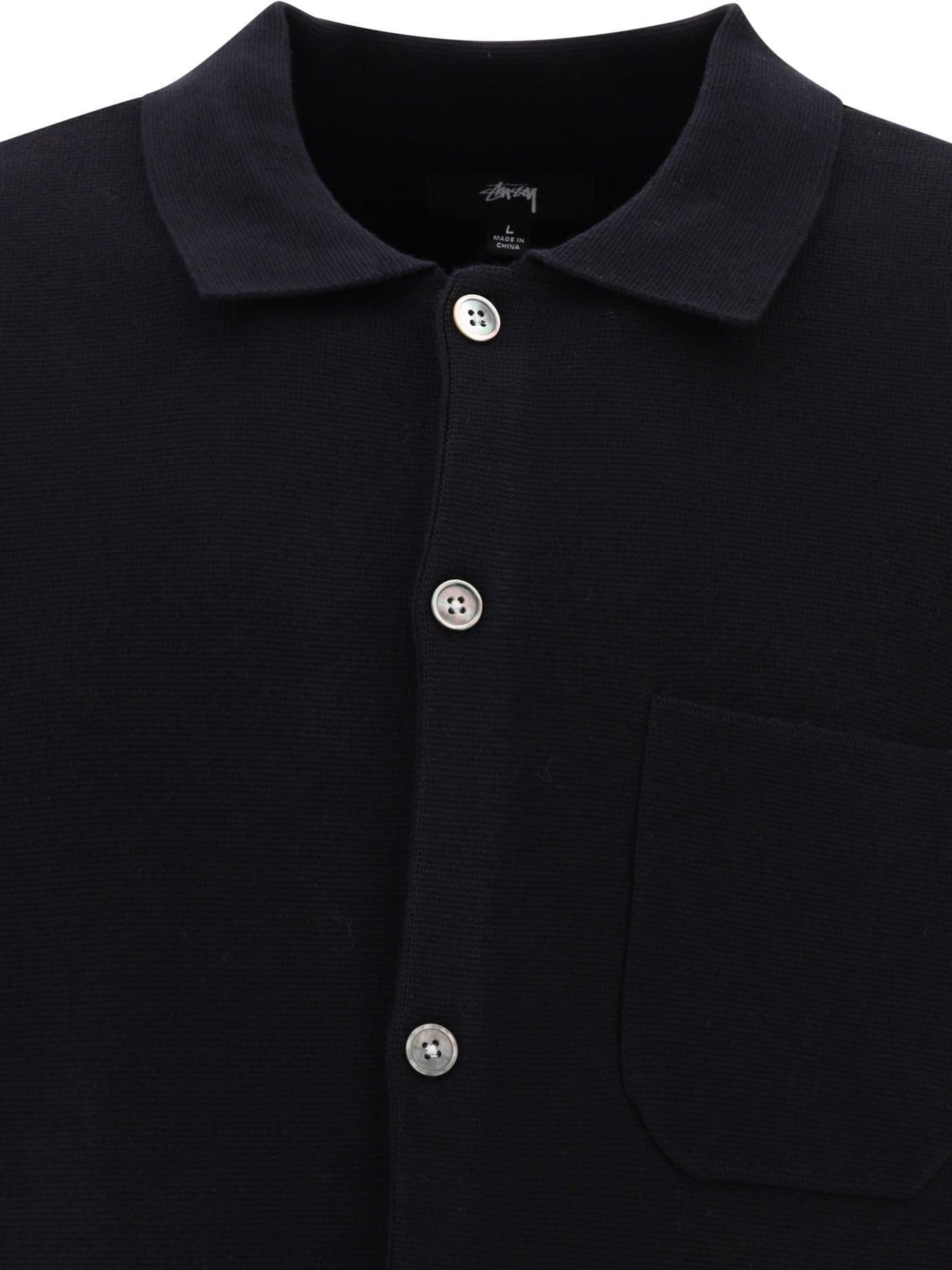 Stussy Perforated Swirl Knit Shirt in Black for Men | Lyst