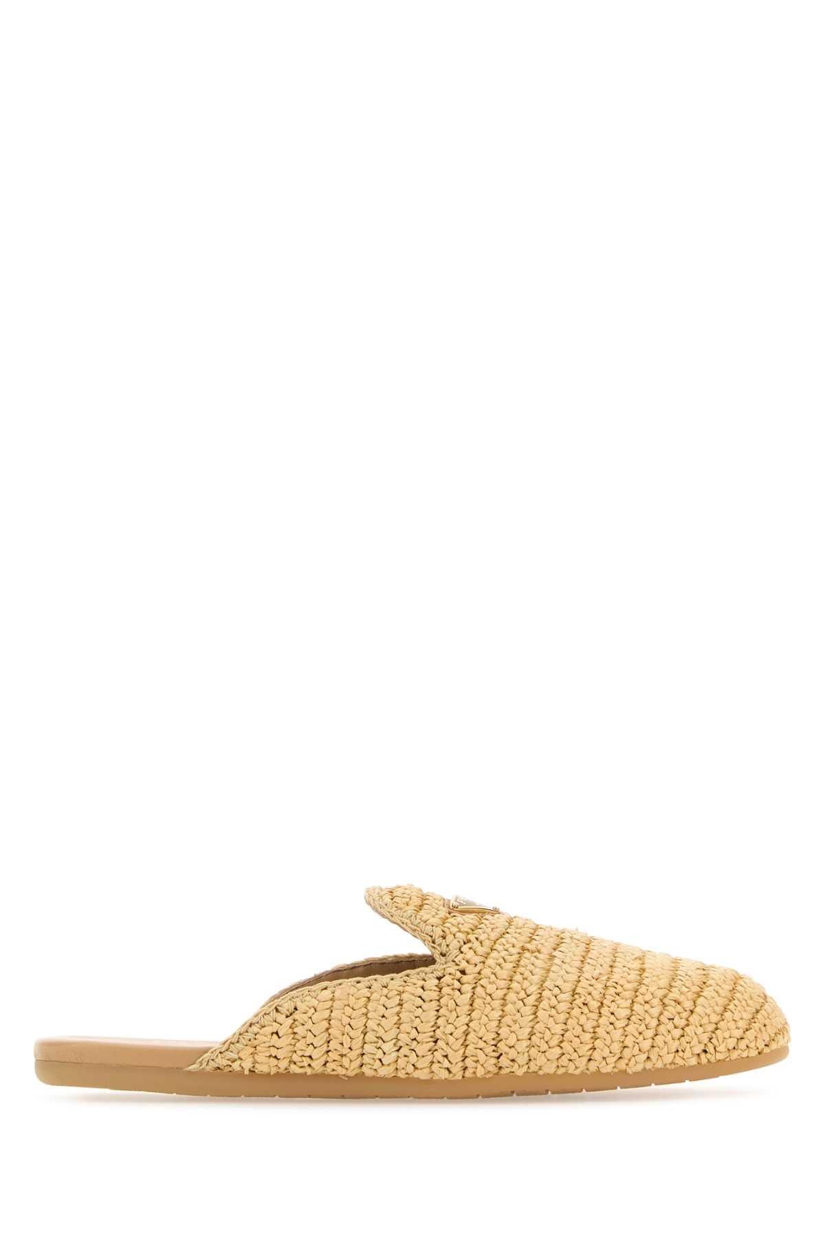 スリッポン PRADA BEIGE RAFFIA AND LEATHER SLIPPERS Prada Raffia Slippers for Men | Lyst