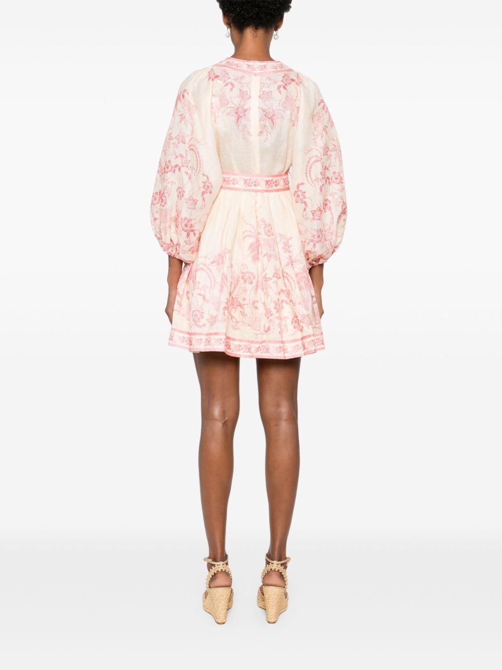 Zimmermann Lucky Plunge Dress in Pink | Lyst