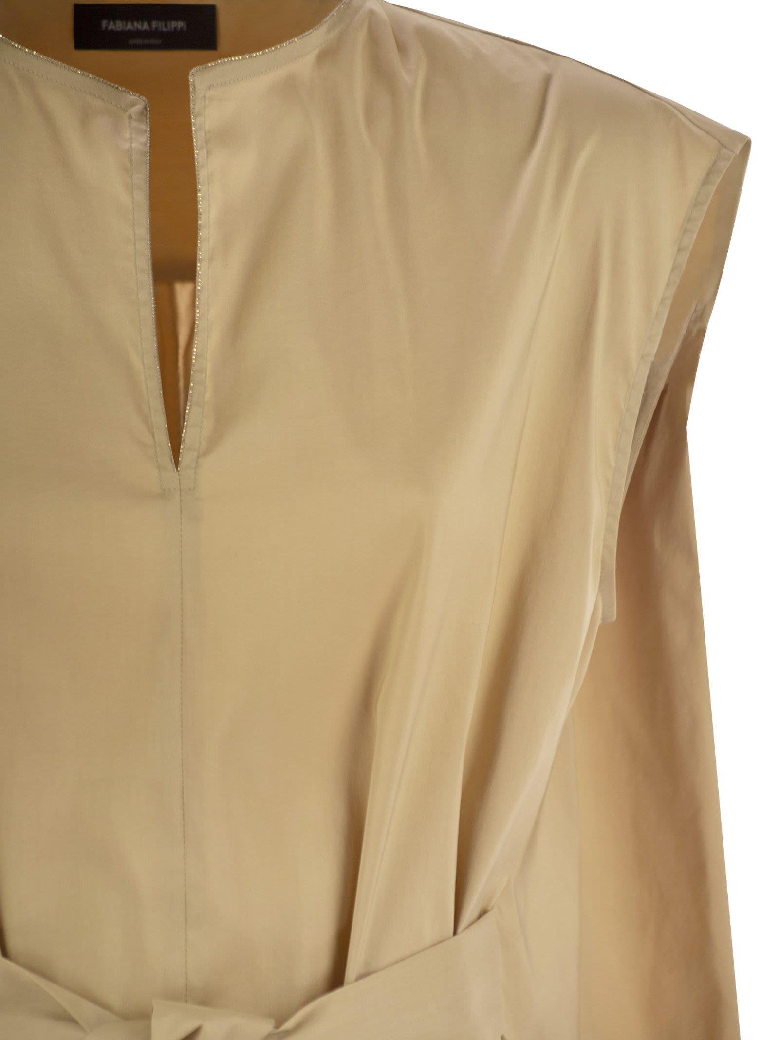パーティードレス FABIANA FILIPPI Cotton-blend dress with diamond thread Fabiana Filippi Cotton Blend Dress With Diamond Thread in