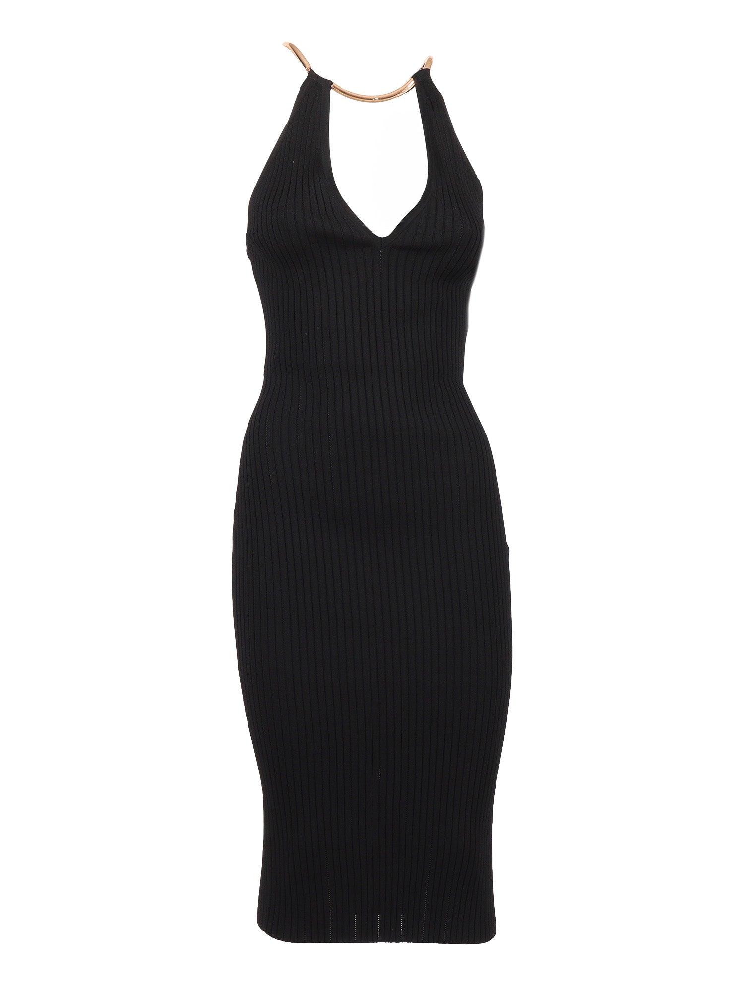 elisabetta franchi halterneck dress in jersey Halterneck Jersey Maxi Dress In Red