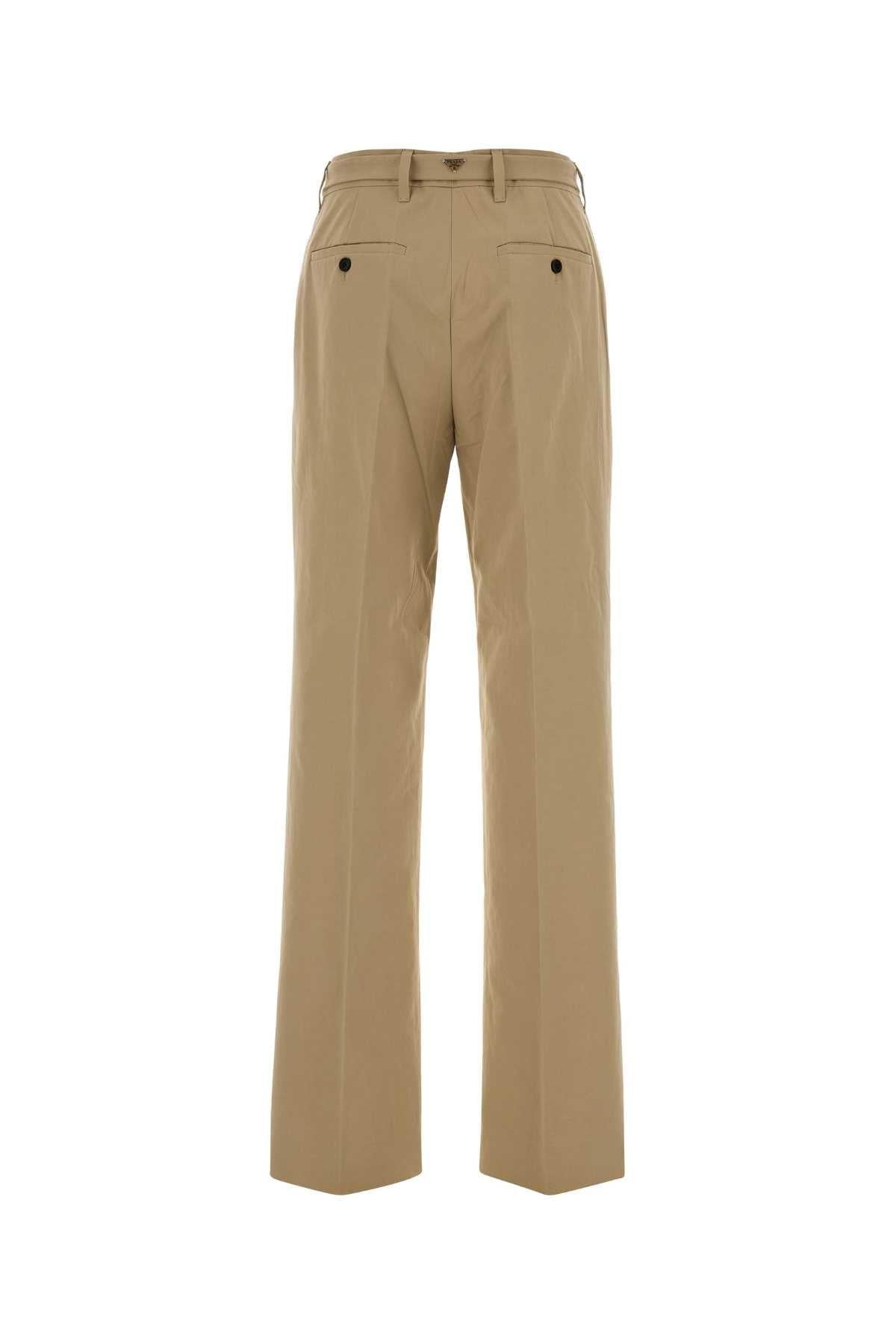 Prada Cotton Pant in Natural | Lyst