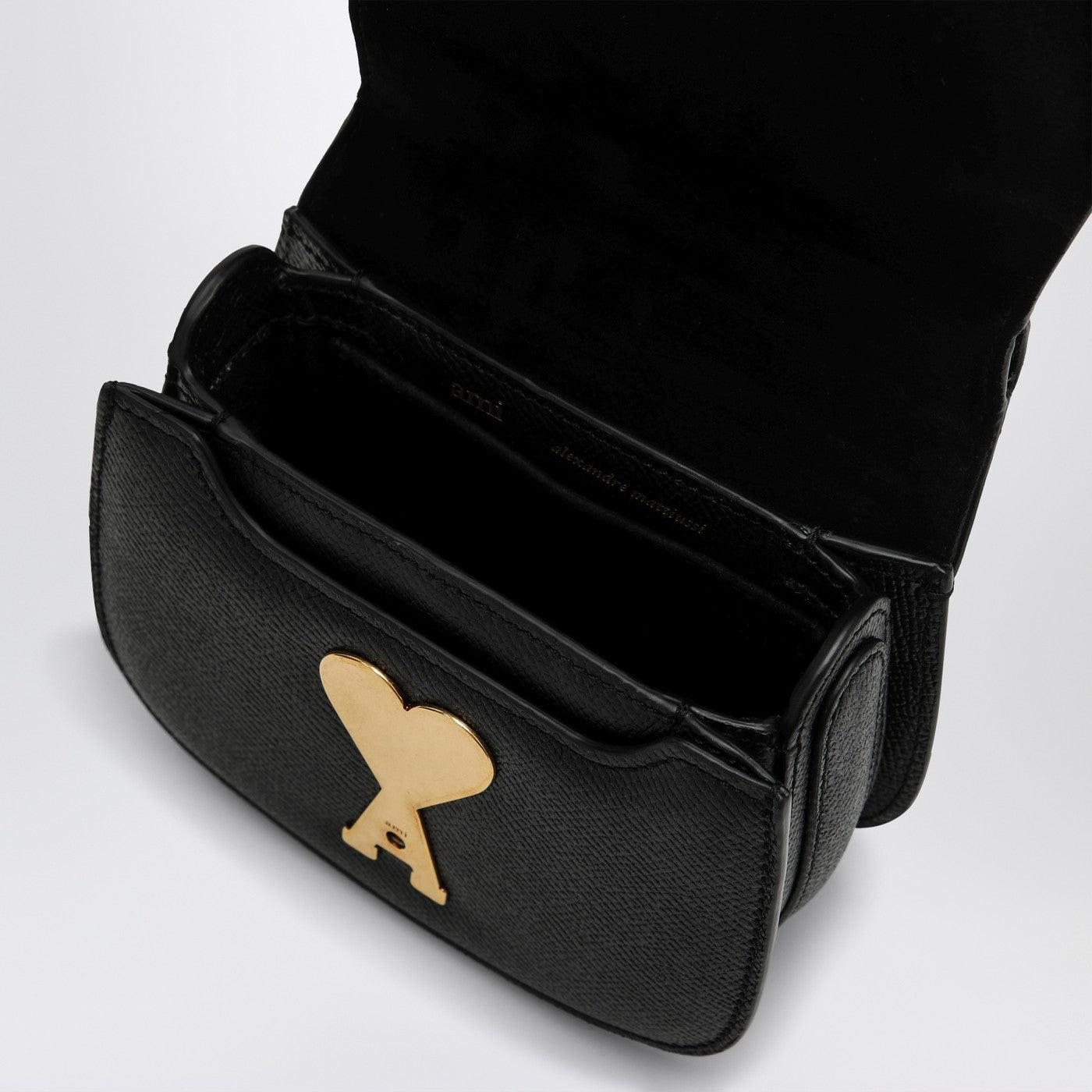 ショルダーバッグ・ポシェット AMI PARIS SMALL CROSSBODY PARIS PARIS BAG\nGLAZED LEATHER Black Full Grain Leather Bag Paris Paris | AMI PARIS US