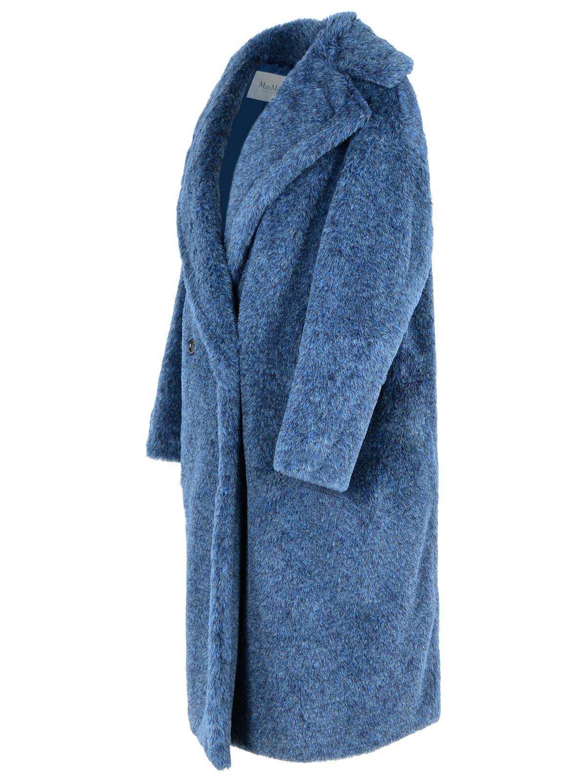 Max Mara 'Zebra' Alpaca Blend Coat in Blue | Lyst