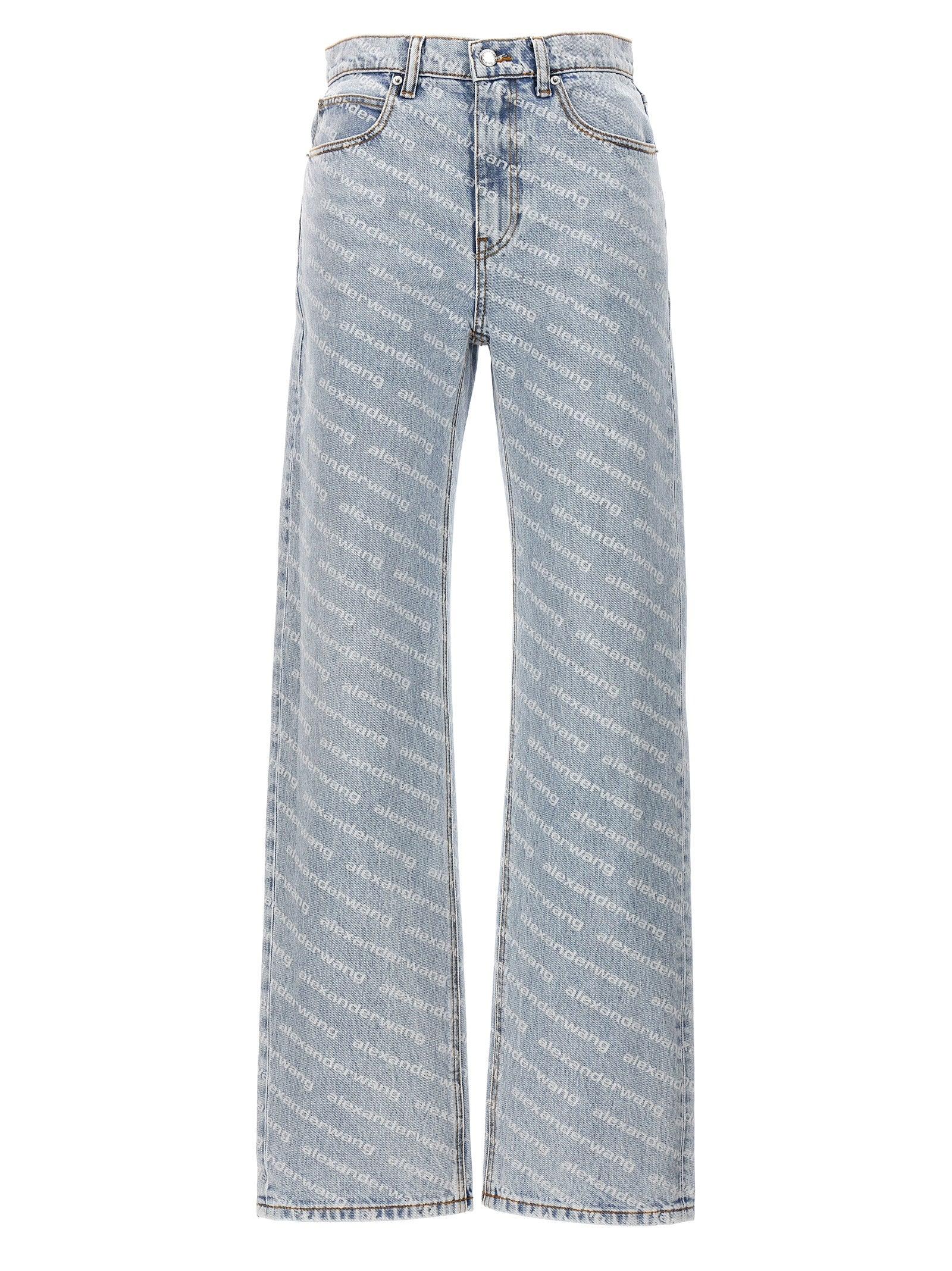 Alexander Wang 'St Pebble Bleach Logo Print' Jeans in Blue | Lyst
