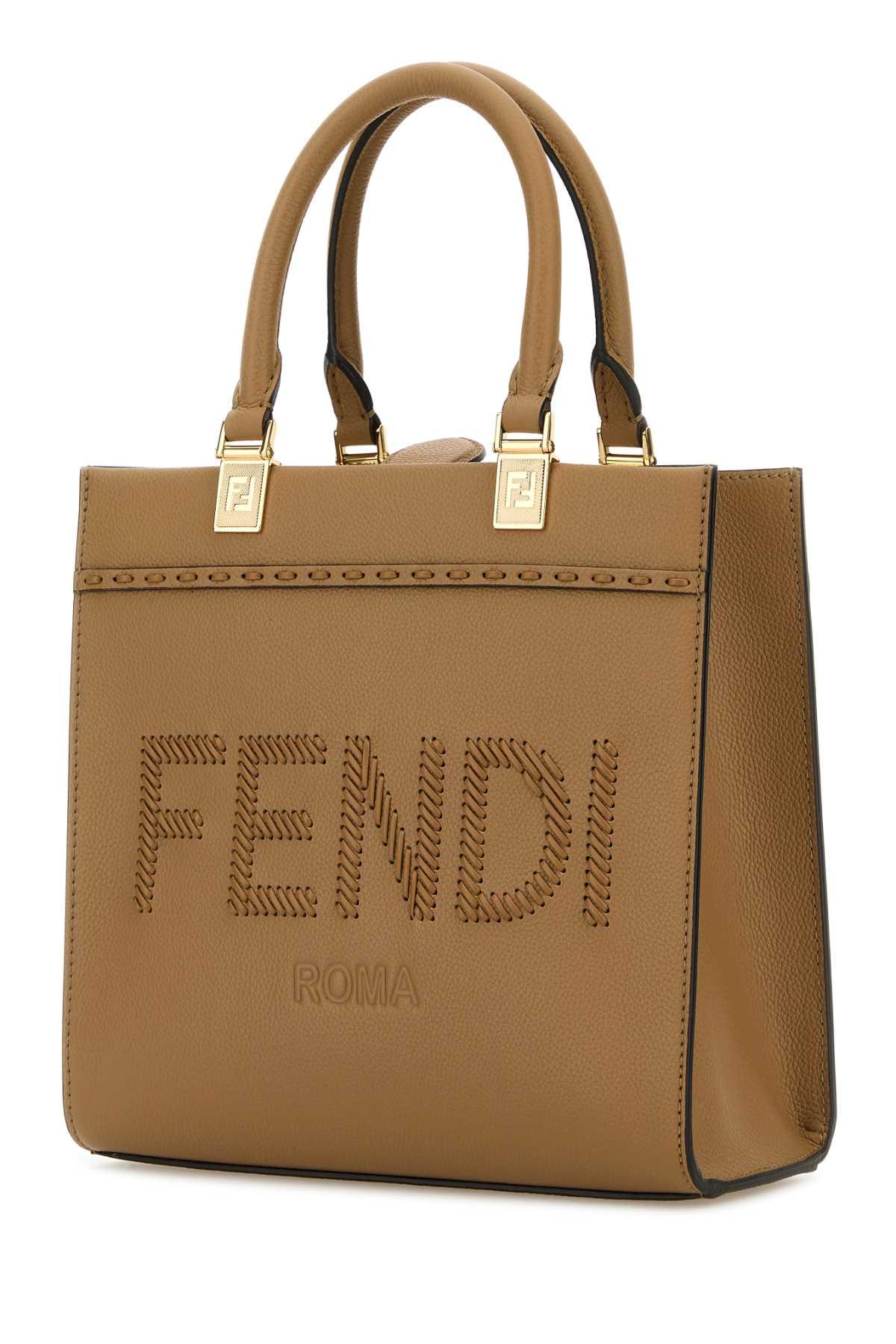 【関税&送料込】Fendi Biscuit Leather Small Sunshine Shoppin Fendi Biscuit Leather Small Sunshine Shopping Bag in Brown
