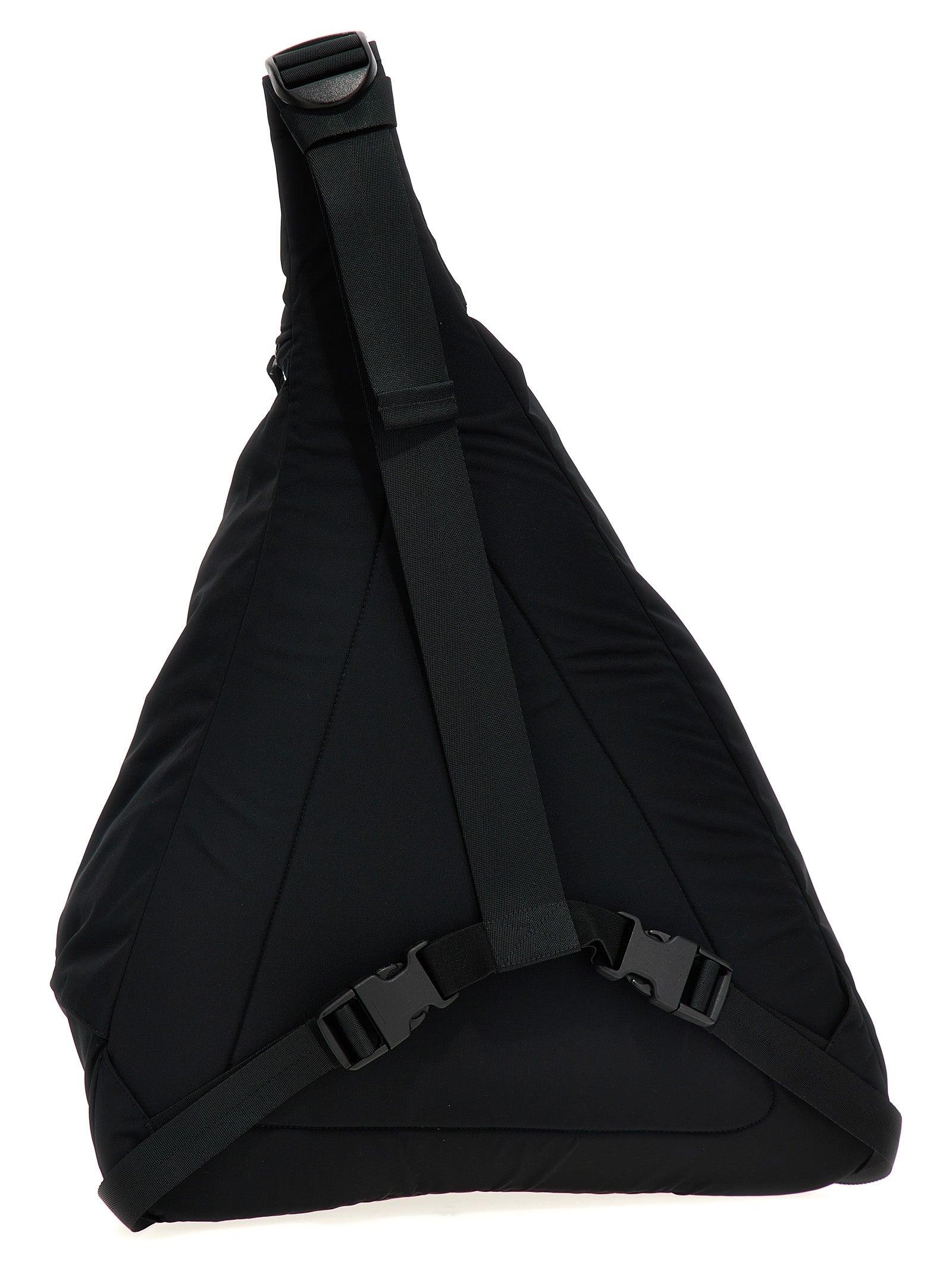 Stone Island One-Shoulder Backpack With Logo Embroidery in Black