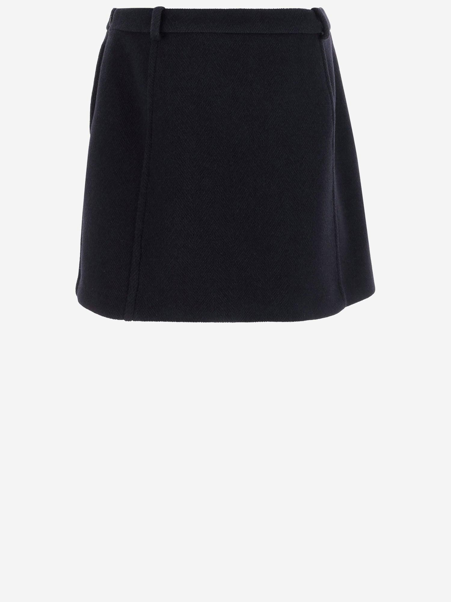 【JIL SANDER/ジルサンダー】Wool skirt Jil Sander Wool A-line Midi Skirt | Grey | FARFETCH