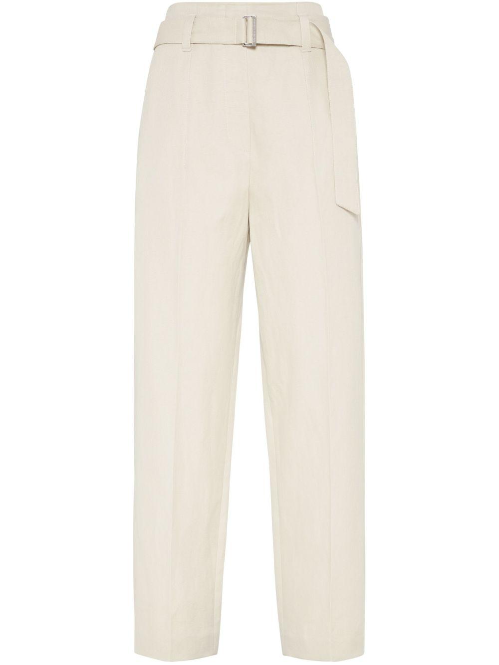 パンツ BRUNELLO CUCINELLI CANVAS TROUSERS WITH SHINY DETAILS Brunello Cucinelli Canvas Trousers With Shiny Details in