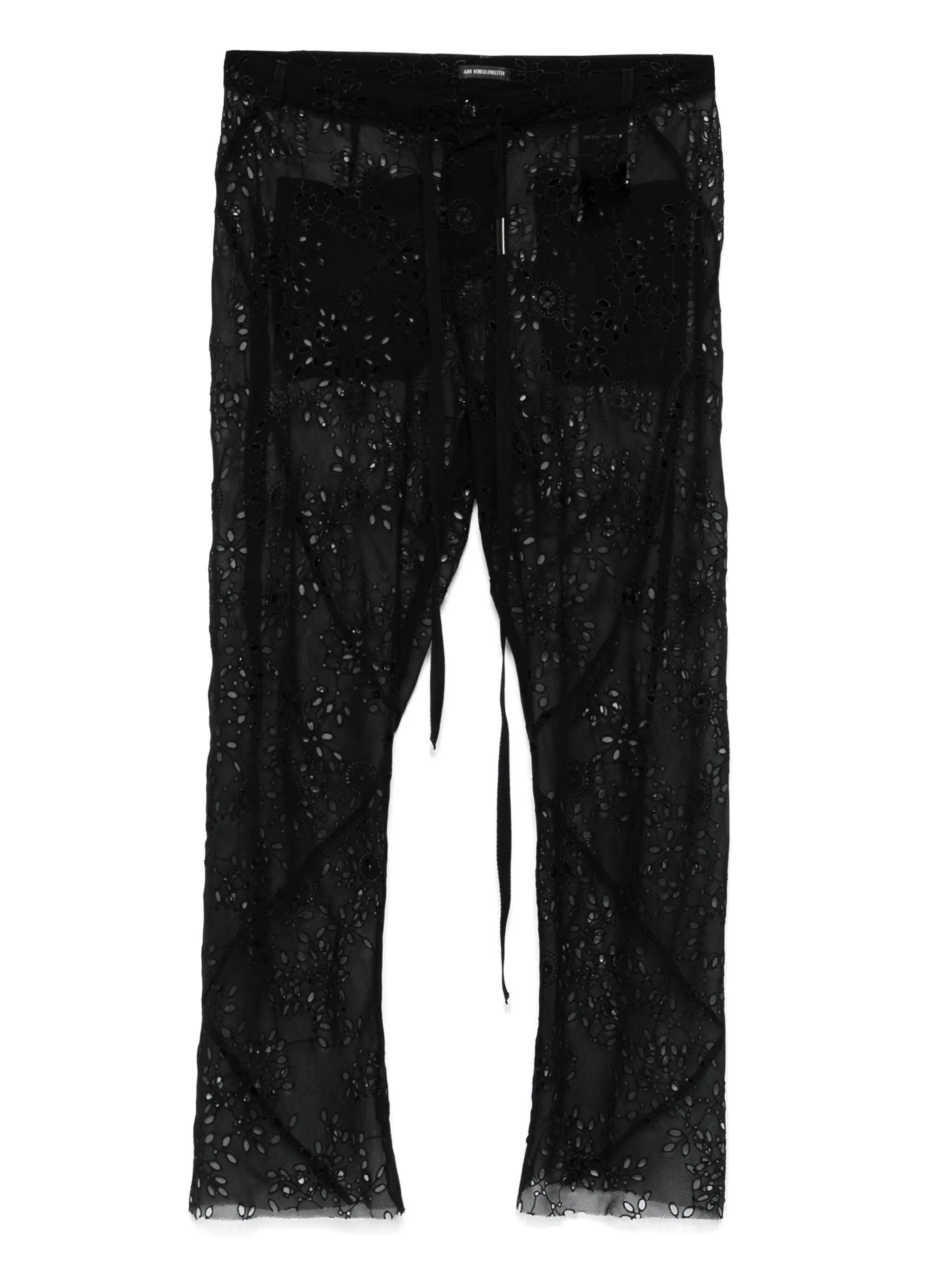 パンツ ann demeulemeester Lace up detail pants Ann Demeulemeester Lace Trousers in Black | Lyst